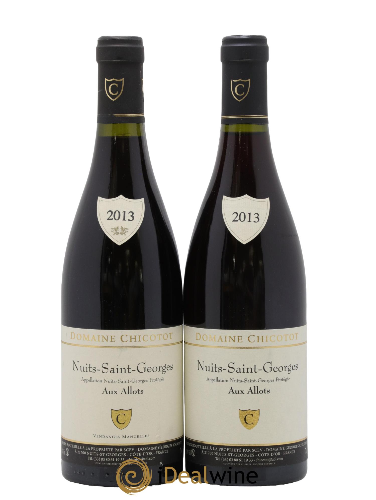 Nuits-Saint-Georges Aux Allots Chicotot 2013 - Lot of 2 bottles - 0