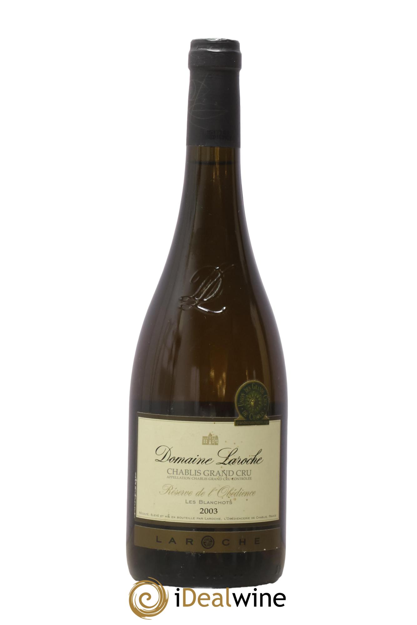 Chablis Grand Cru Les Blanchots - Réserve de l'Obédience Domaine Laroche 2003 - Lot of 1 bottle - 0