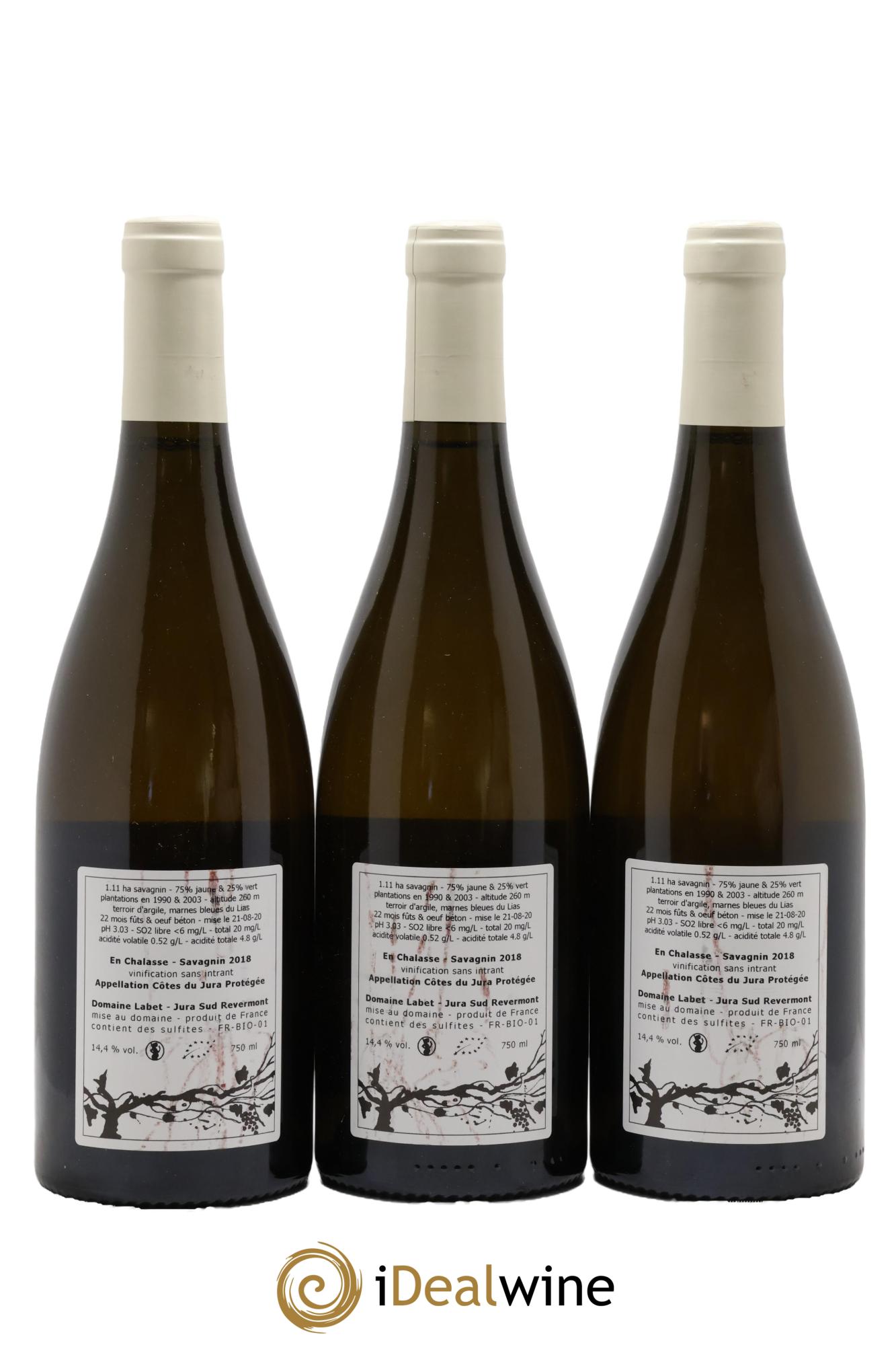 Côtes du Jura Fleur de Savagnin En Chalasse Romain - Julien - Charline Labet 2018 - Posten von 3 Flaschen - 1