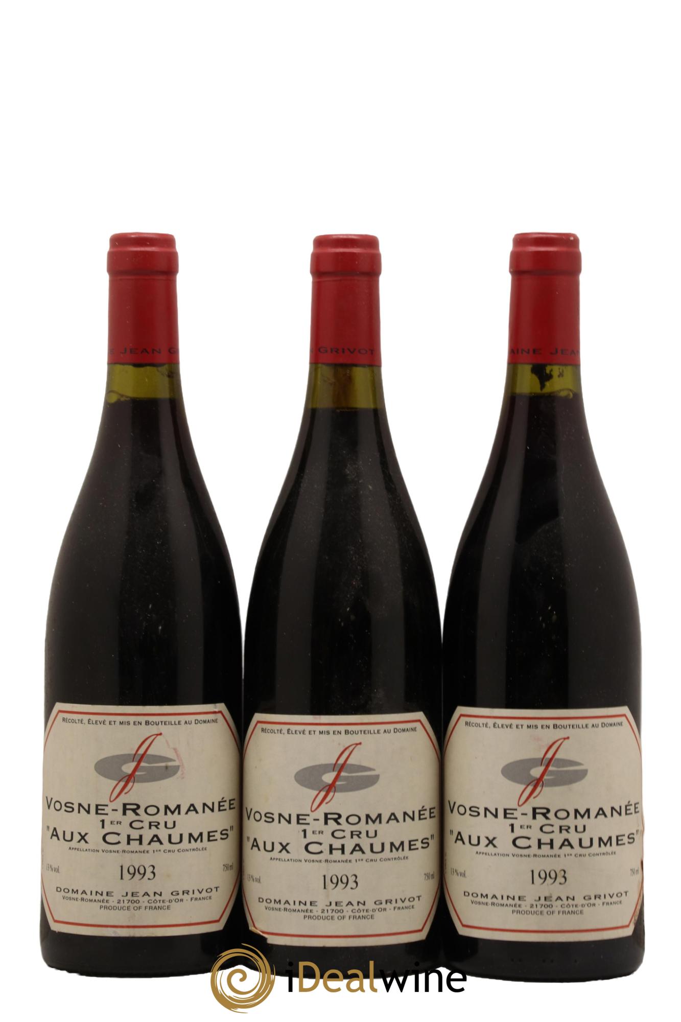 Vosne-Romanée 1er Cru Aux Chaumes Jean Grivot 1993 - Lotto di 3 bottiglie - 0