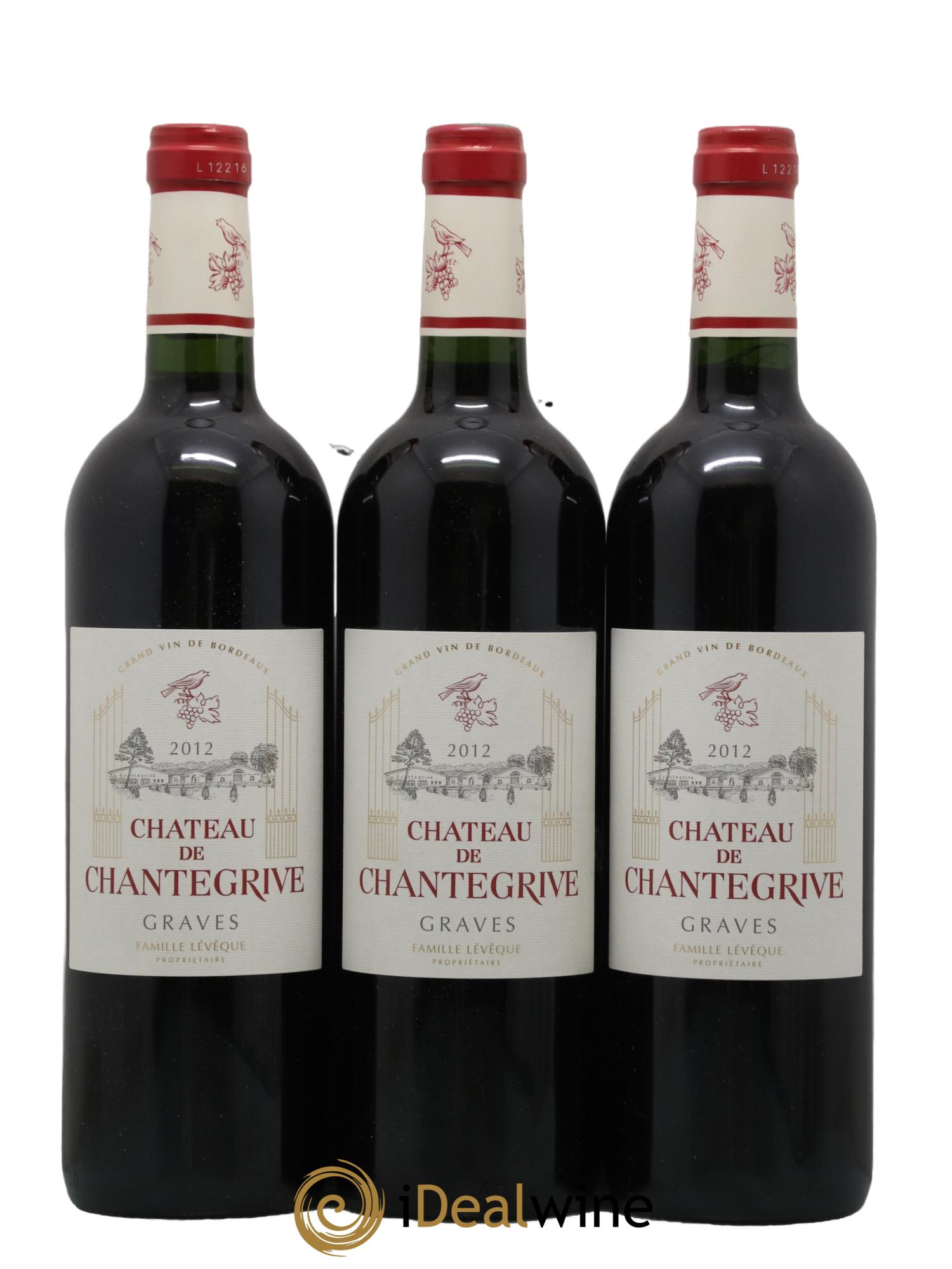 Château de Chantegrive 2012 - Posten von 3 Flaschen - 0