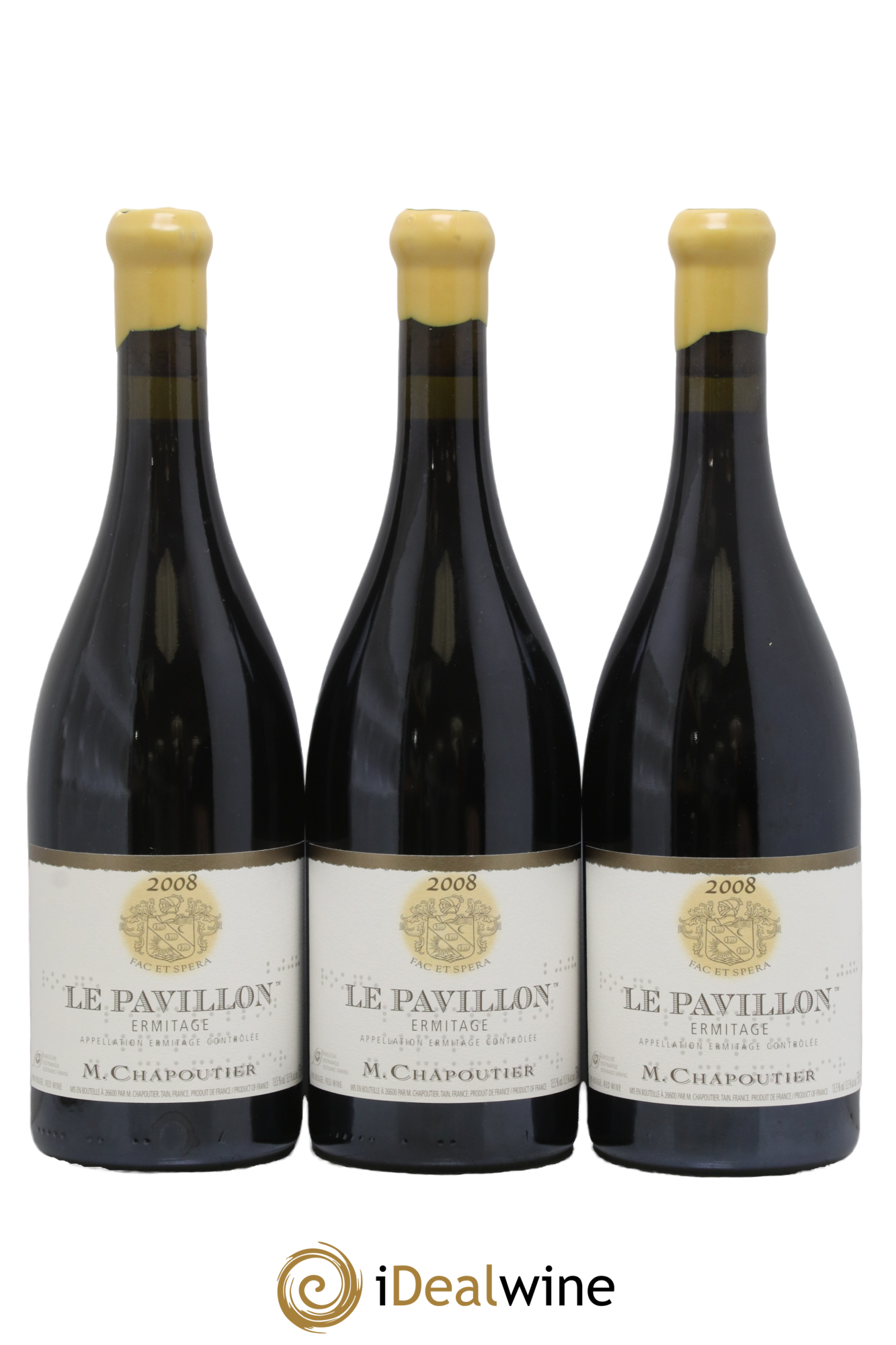 Hermitage Ermitage Le Pavillon Chapoutier 2008 - Lot of 3 bottles - 0