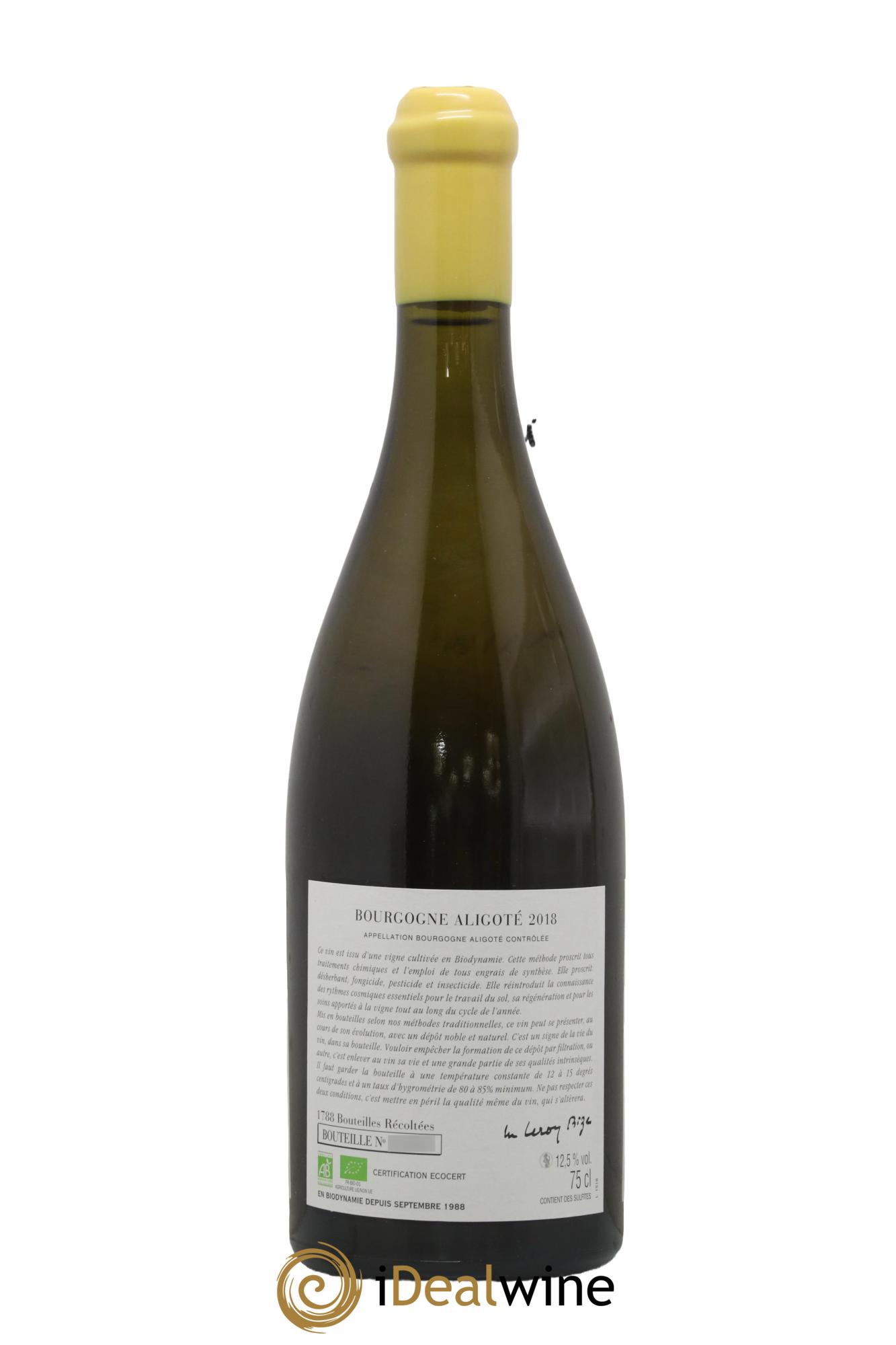 Bourgogne Aligoté Sous Chatelet d'Auvenay (Domaine) 2018 - Lot de 1 bouteille - 1