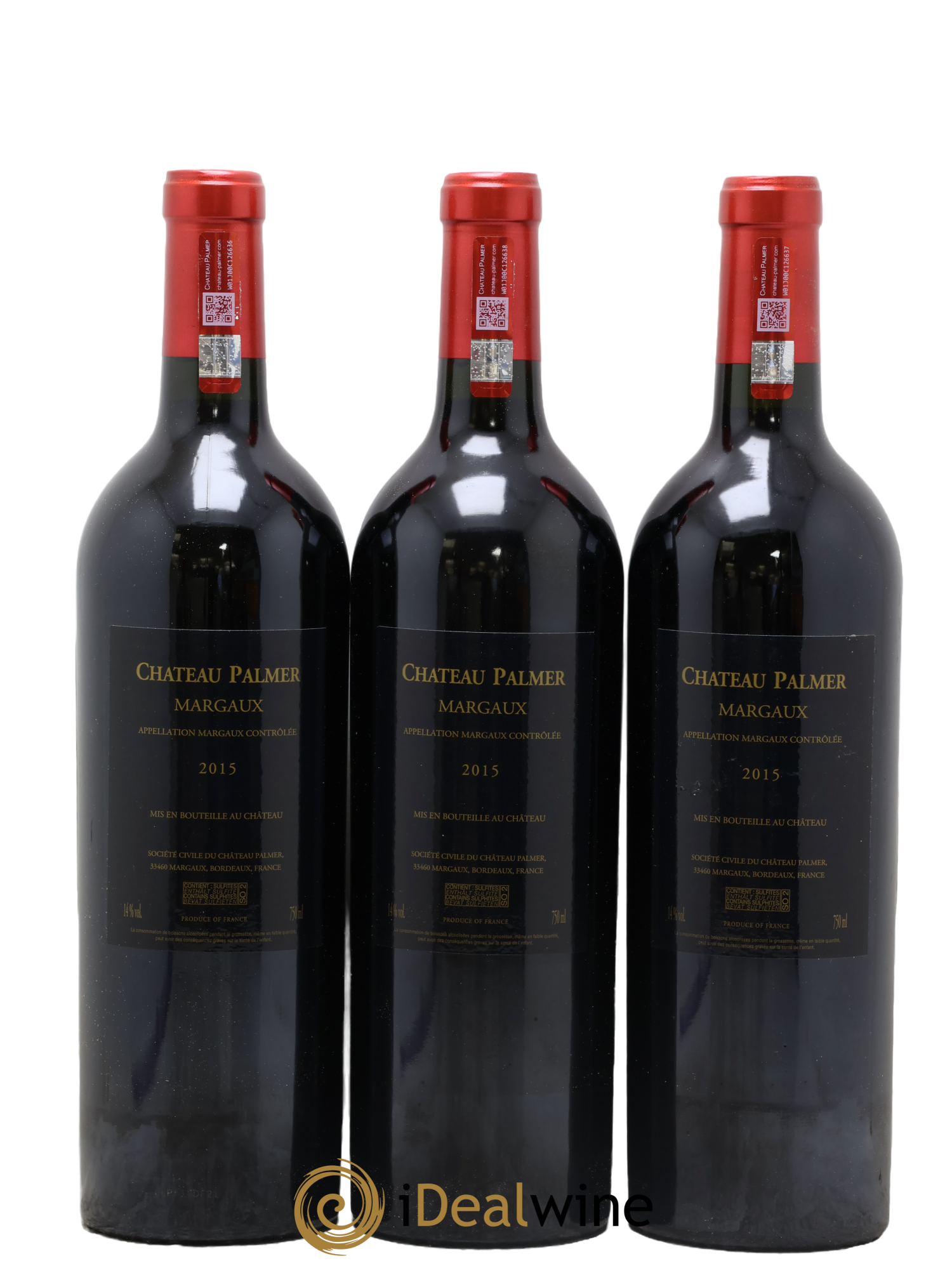 Château Palmer 3ème Grand Cru Classé 2015 - Lotto di 3 bottiglie - 1