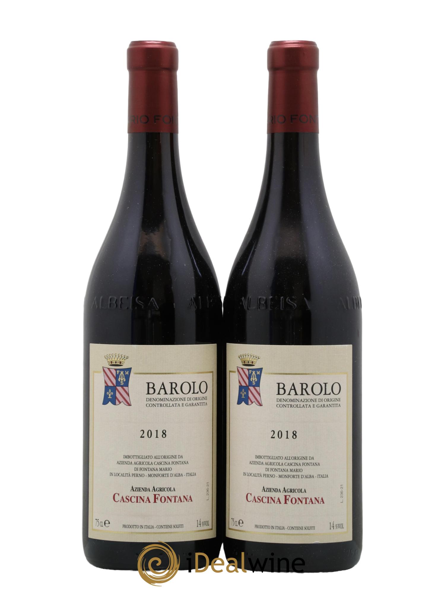 Barolo DOCG Cascina Fontana 2018 - Lot de 2 bouteilles - 0