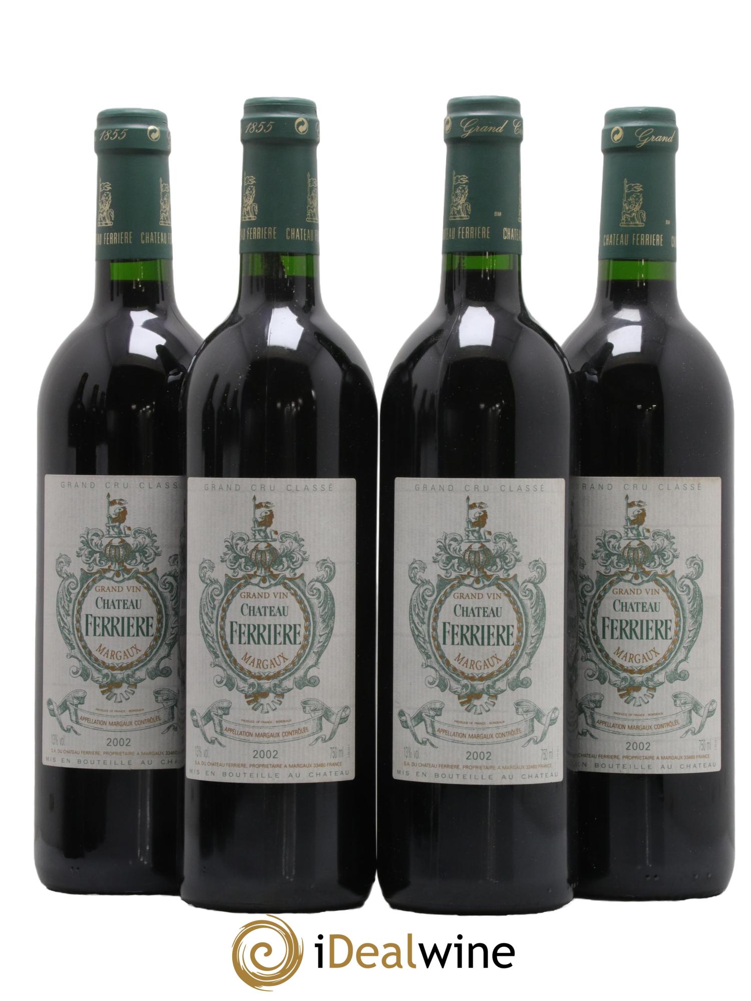 Château Ferrière 3ème Grand Cru Classé 2002 - Lot de 4 bouteilles - 0