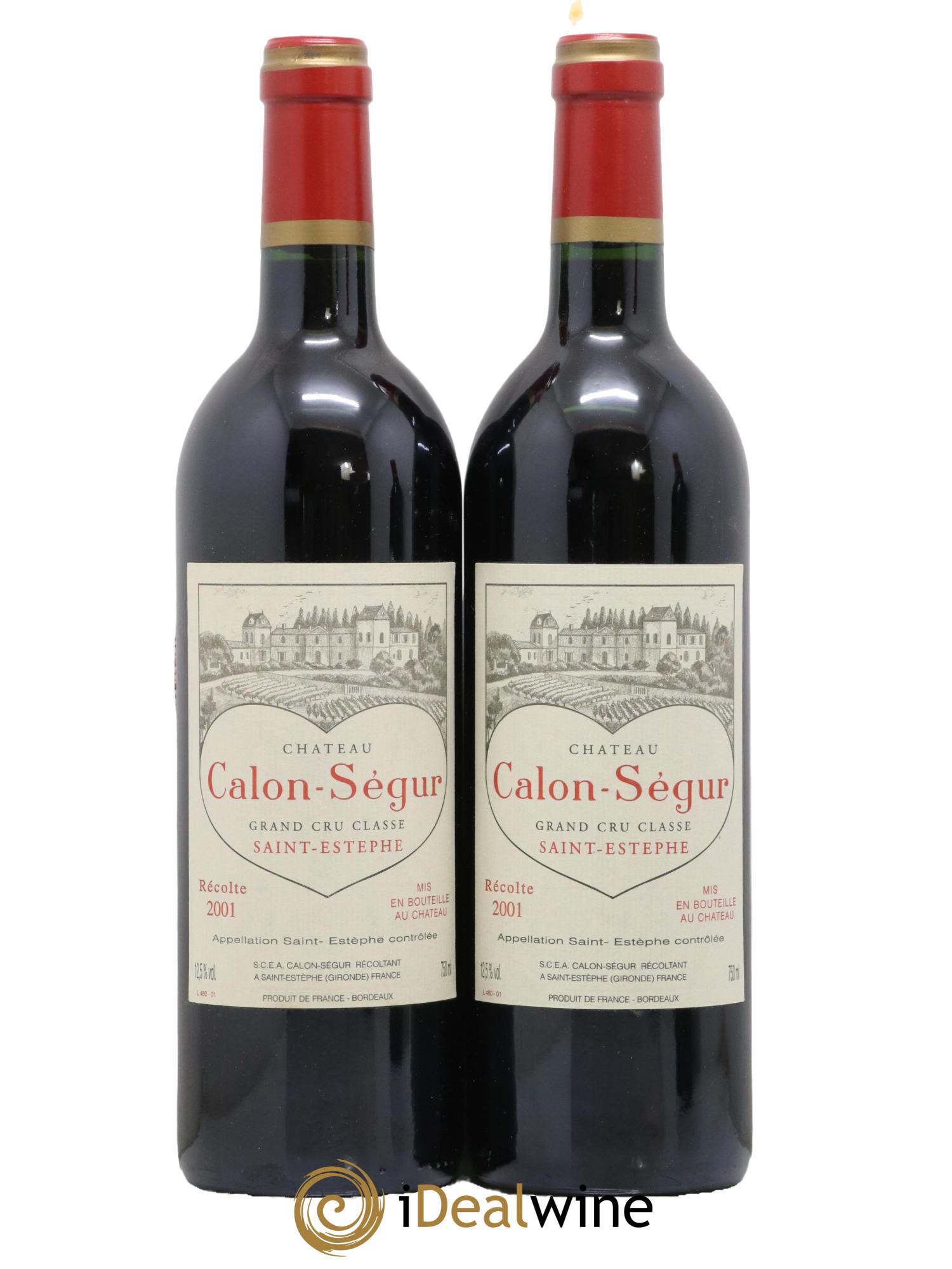 Château Calon Ségur 3ème Grand Cru Classé 2001 - Lot de 2 bouteilles - 0