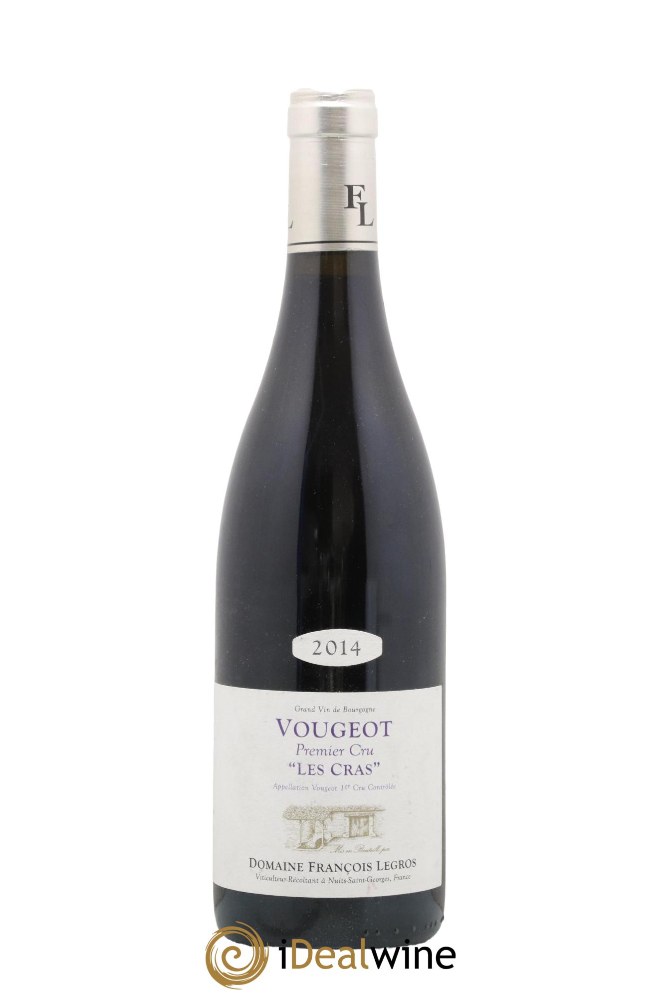 Vougeot 1er Cru Les Cras François Legros 2014 - Lot de 1 bouteille - 0