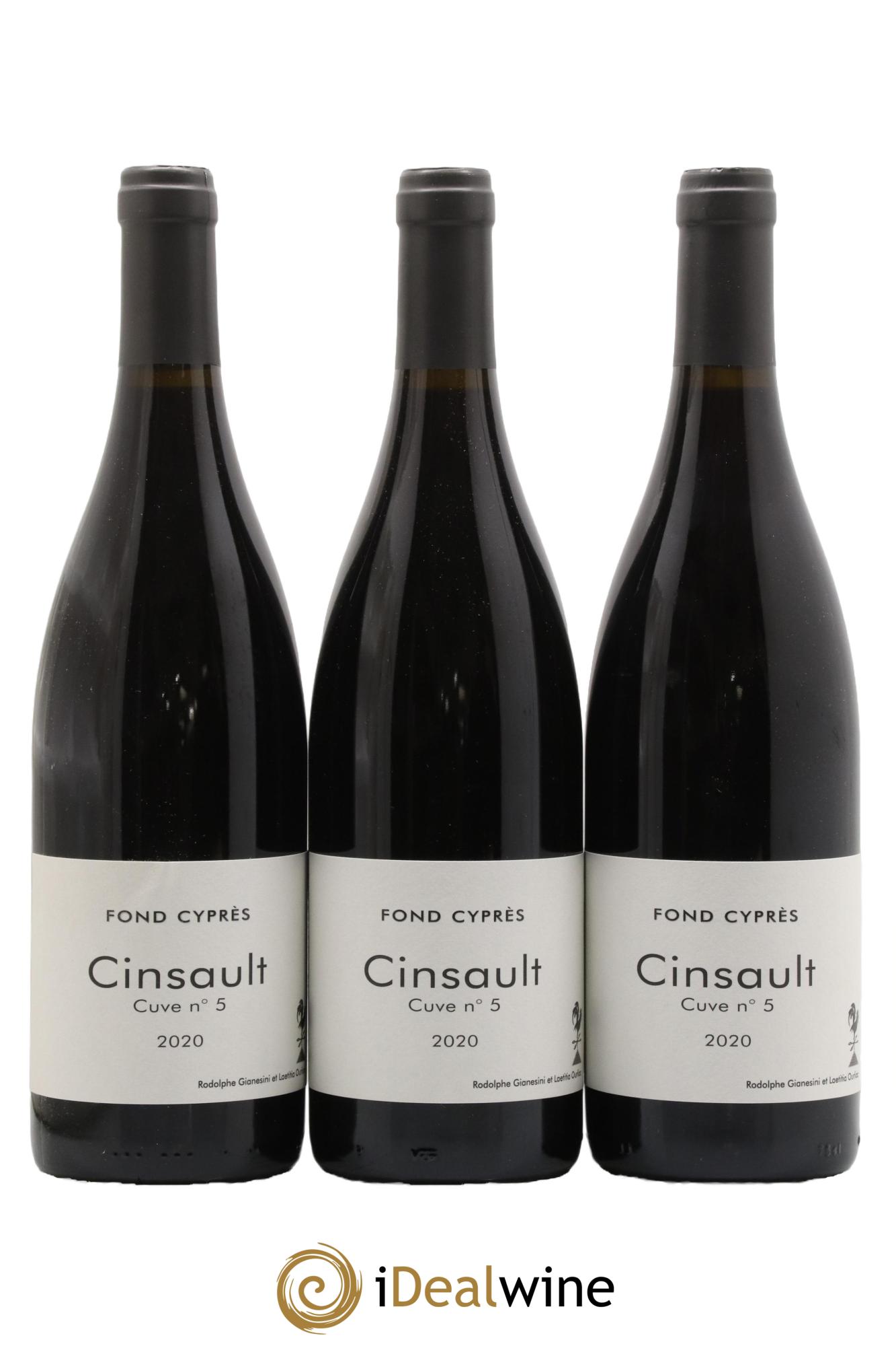Vin de France Cinsault Cuvée N°5 Domaine Fond Cyprès 2020 - Lot de 3 bouteilles - 0