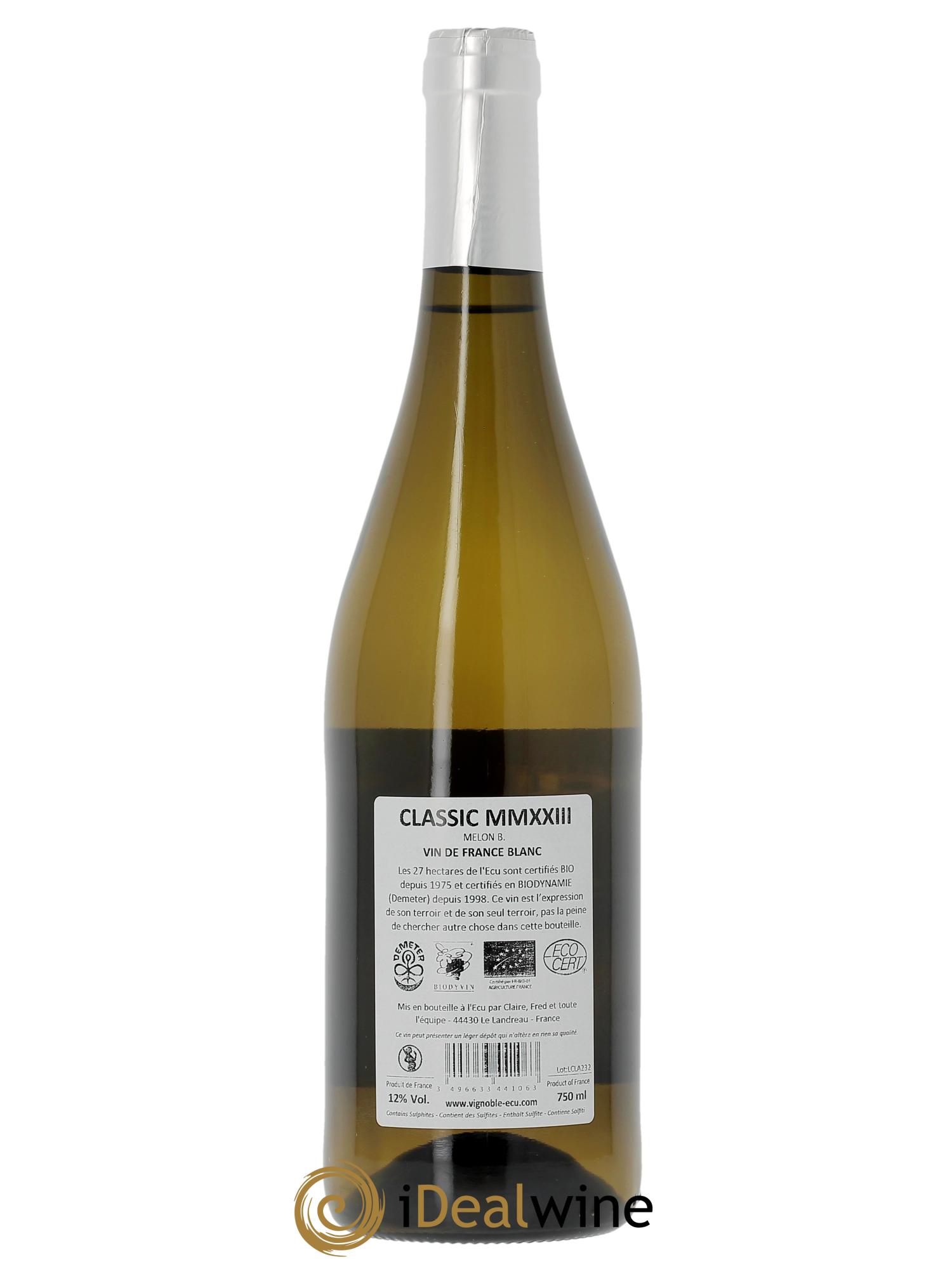 Vin de France (anciennement Muscadet-Sèvre-et-Maine) Classic Domaine de L'Ecu  2023 - Lotto di 1 bottiglia - 1