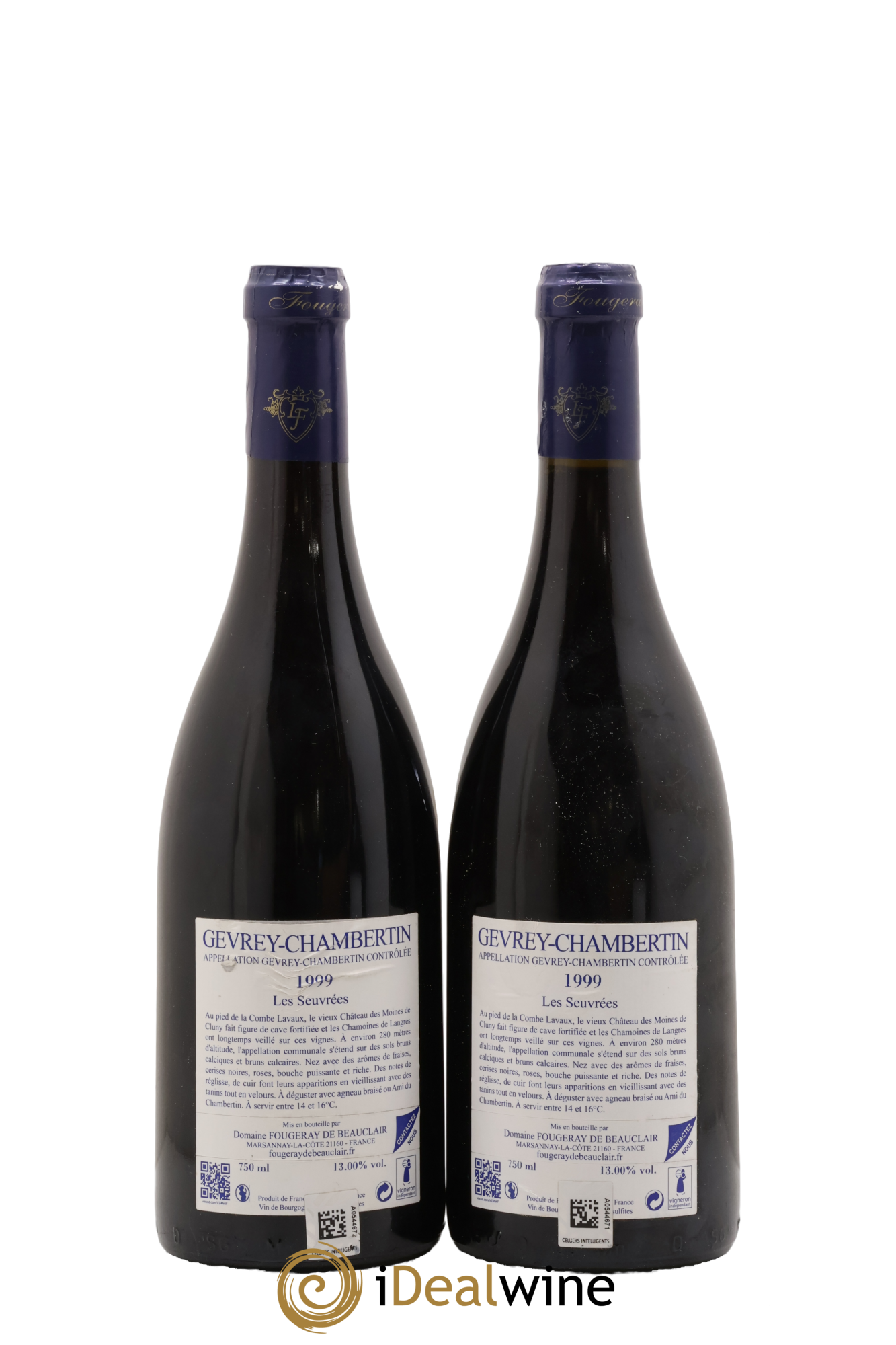 Gevrey-Chambertin Les Seuvrées Fougeray de Beauclair 1999 - Lotto di 2 bottiglie - 1