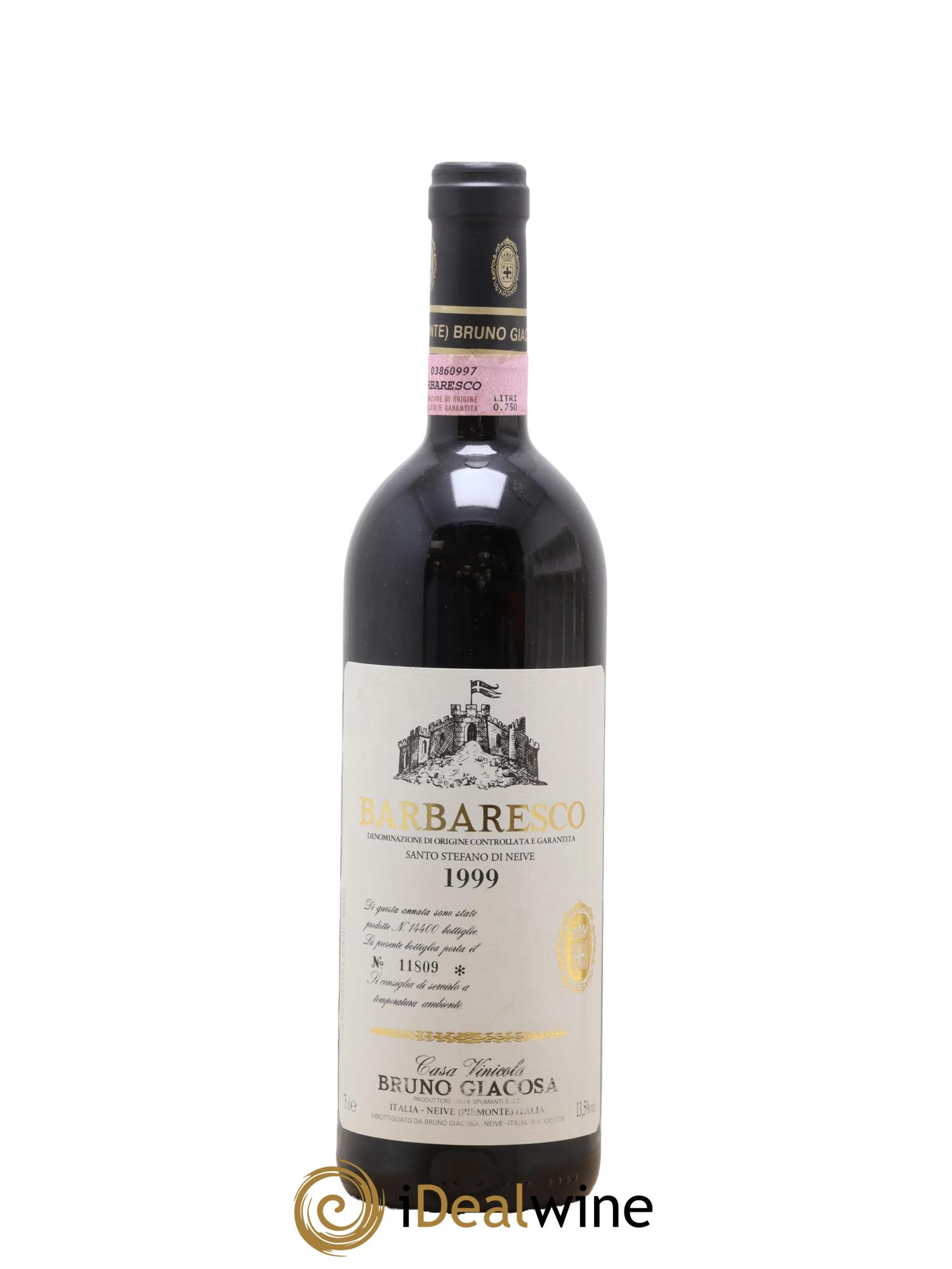 Barbaresco DOCG Vigna Santo Stefano Albesani di Neive Bruno Giacosa 1999 - Lot de 1 bouteille - 0