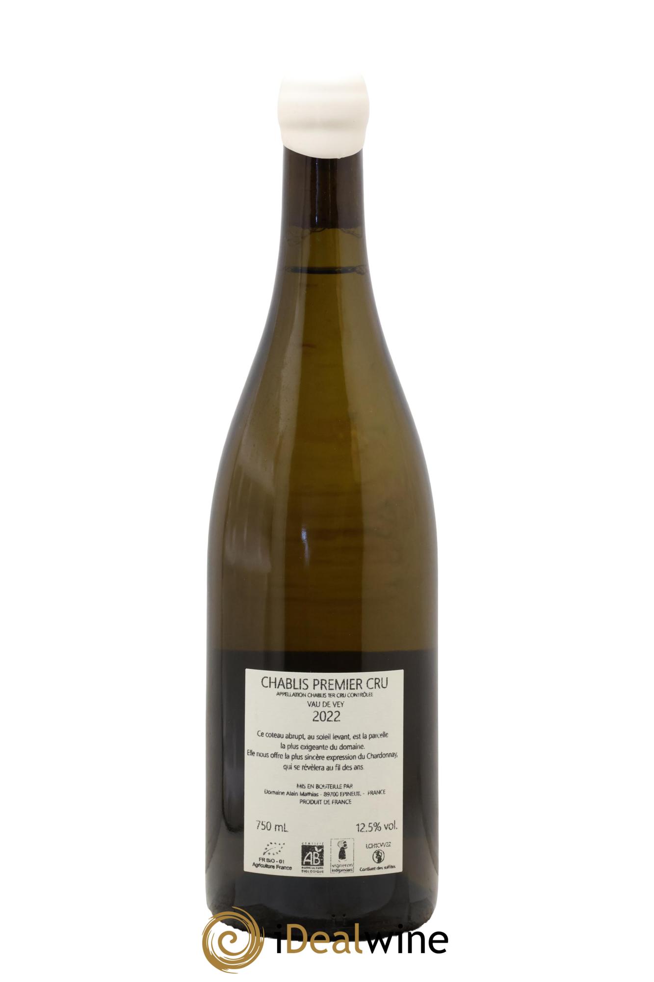 Chablis 1er Cru Vau de Vey Alain Mathias 2022 - Lot of 1 bottle - 1