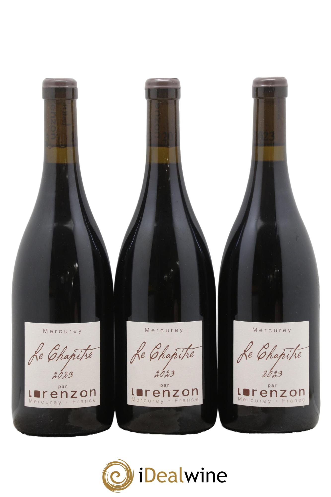 Mercurey Le Châpitre Bruno Lorenzon 2023 - Lot de 3 bouteilles - 0