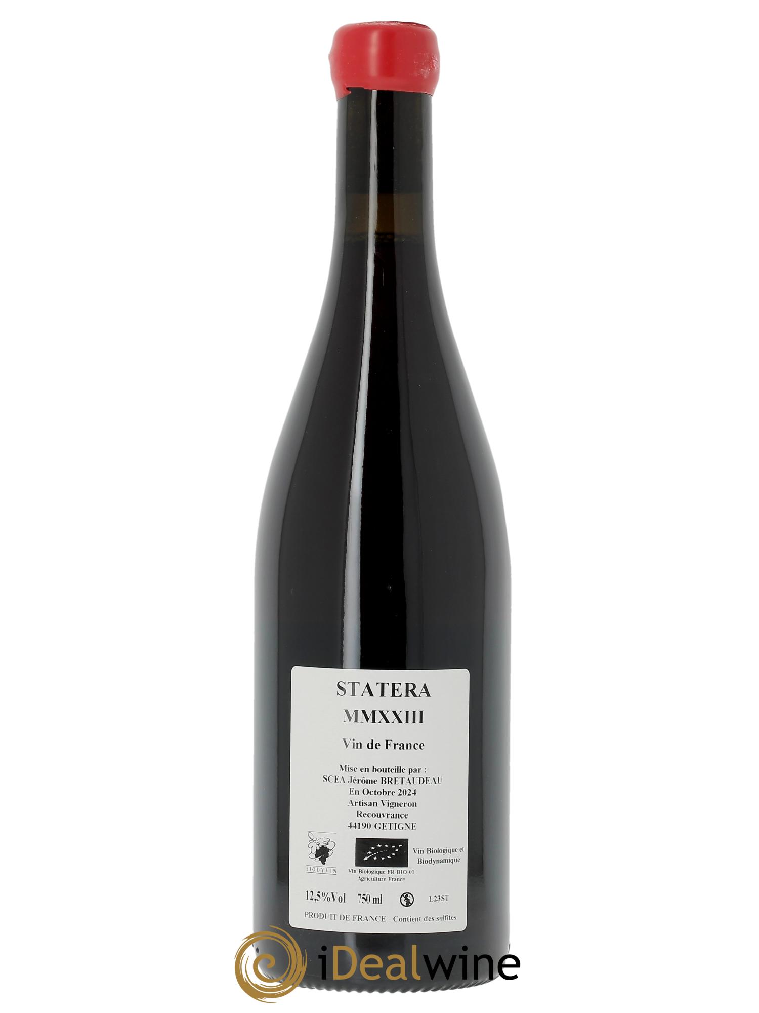 Vin de France Statera Jérôme Bretaudeau - Domaine de Bellevue 2023 - Lot de 1 bouteille - 1