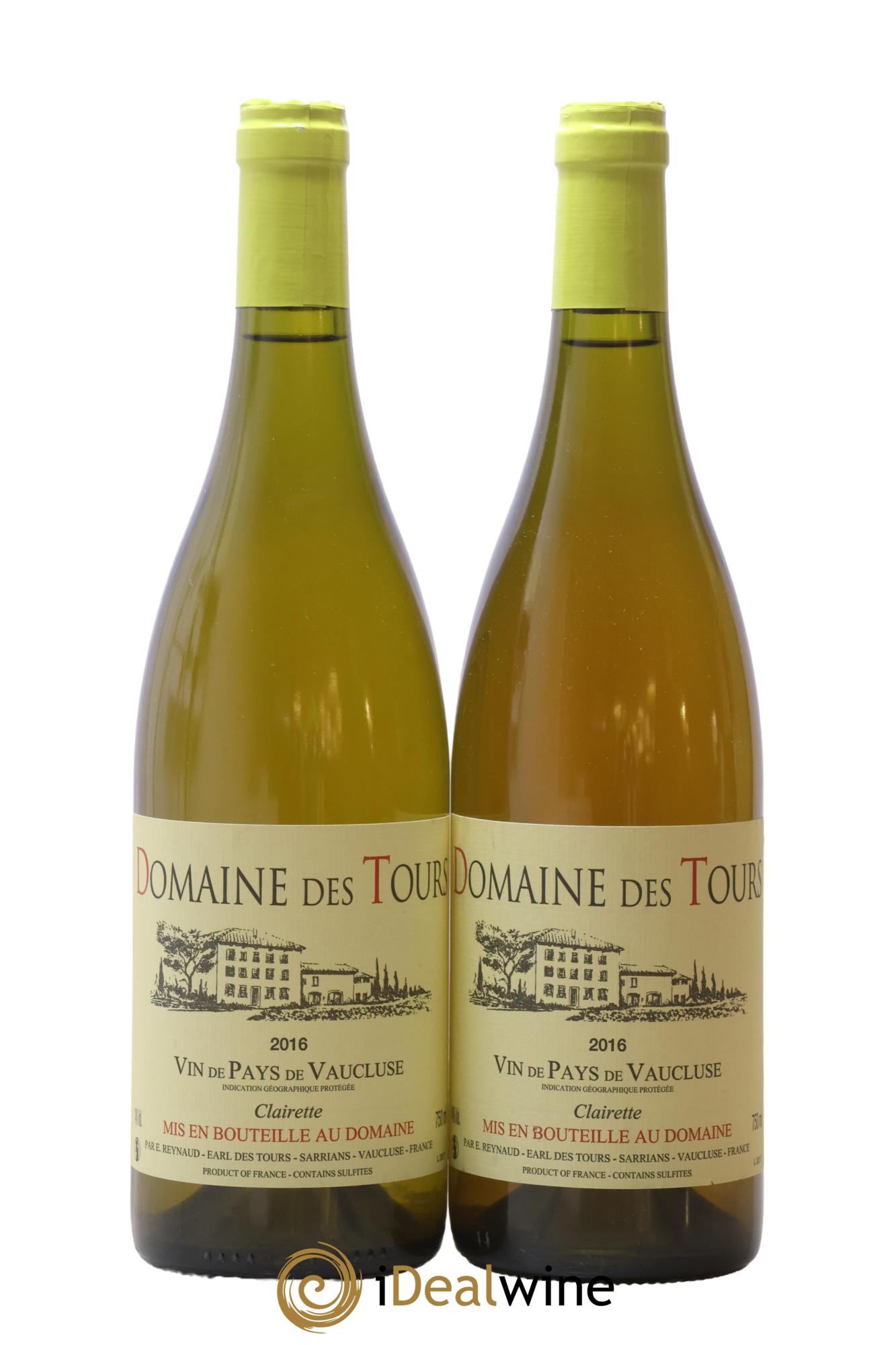 IGP Vaucluse (Vin de Pays de Vaucluse) Domaine des Tours Clairette Emmanuel Reynaud 2016 - Lot of 2 bottles - 0