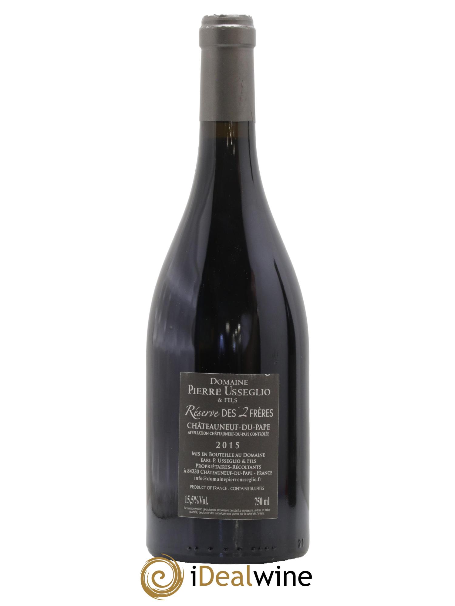 Châteauneuf-du-Pape Réserve des 2 frères Pierre Usseglio & Fils 2015 - Lot of 1 bottle - 1
