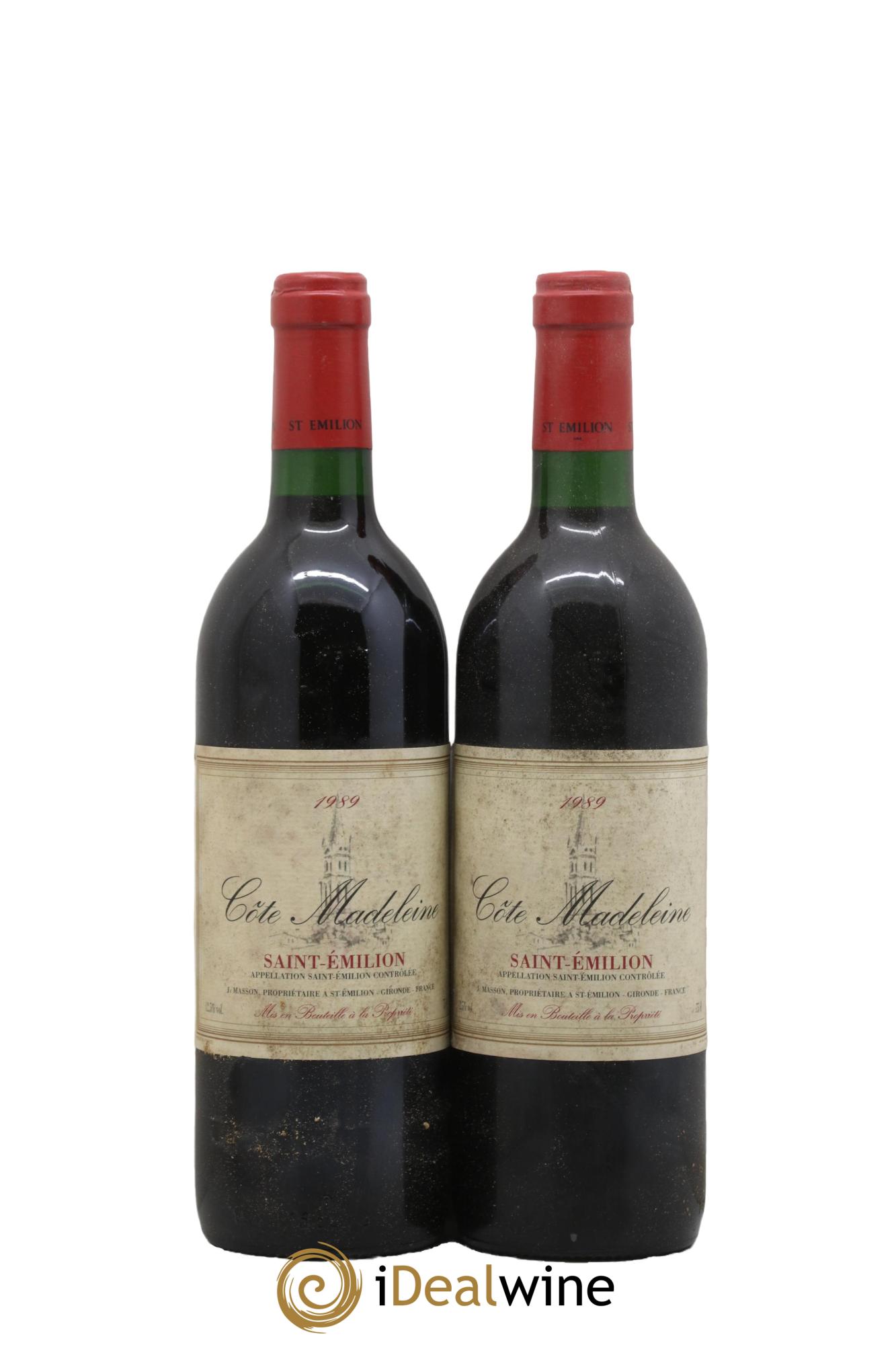 Saint-Émilion Côte Madeleine 1989 - Lot de 2 bouteilles - 0