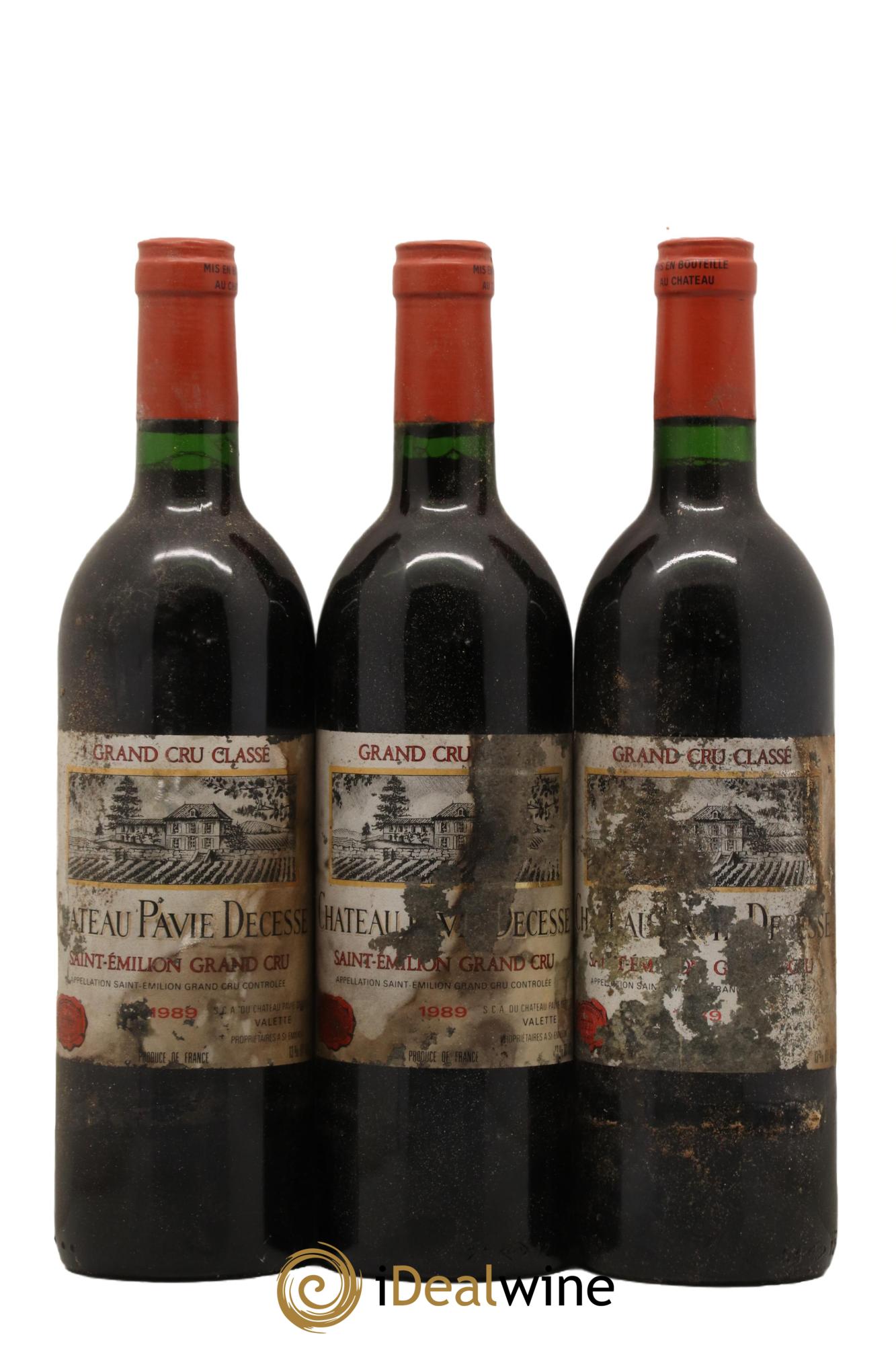 Château Pavie Decesse Grand Cru Classé 1989 - Lot de 3 bouteilles - 0