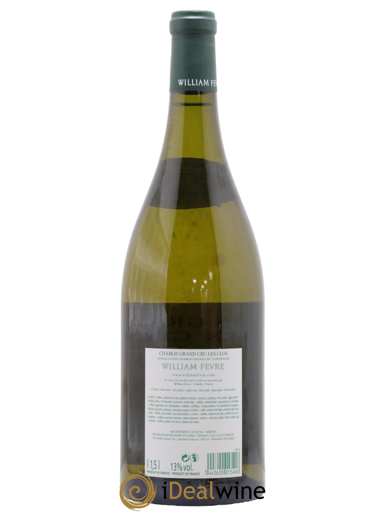 Chablis Grand Cru Les Clos William Fèvre 2015 - Lotto di 1 magnum - 1