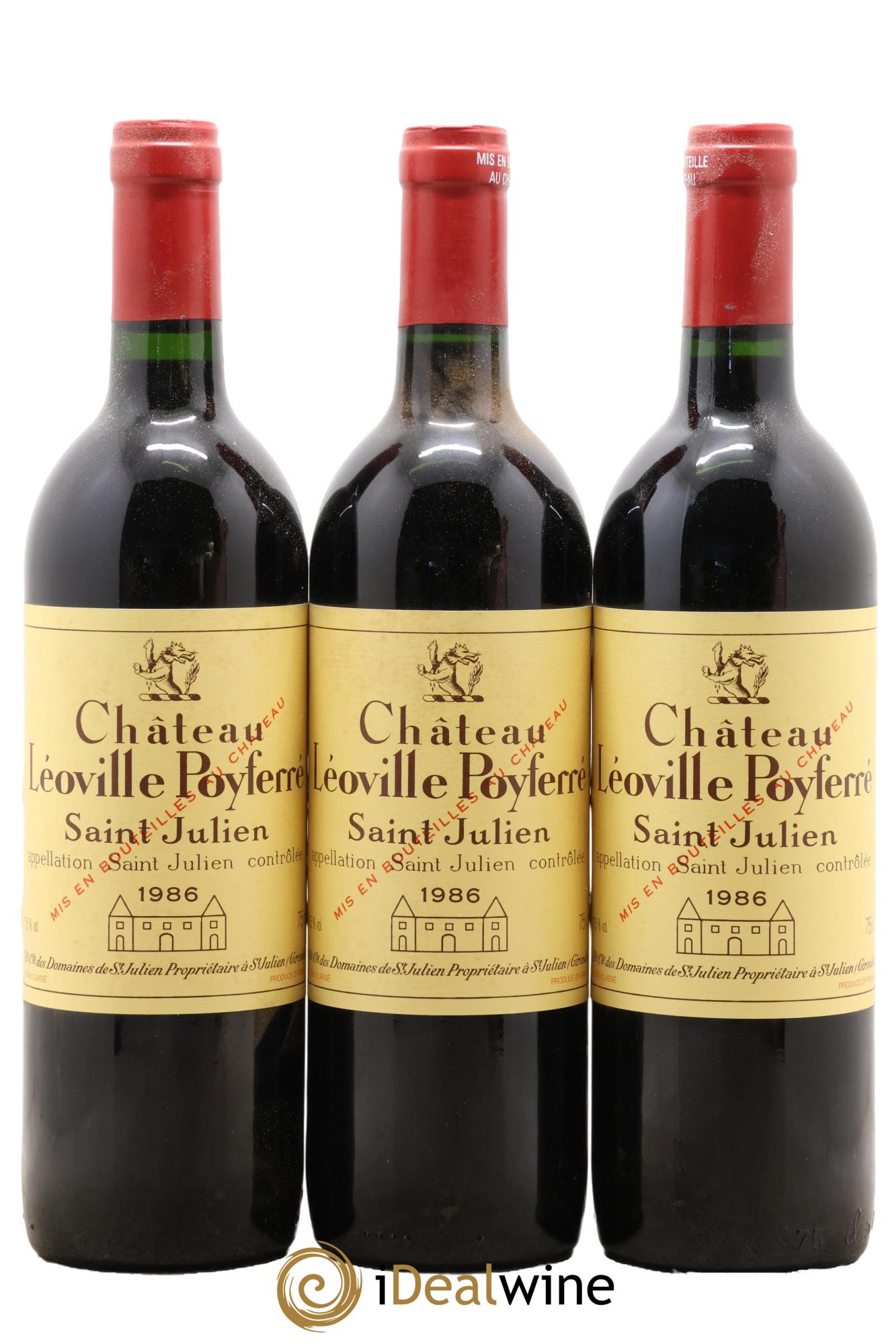 Château Léoville Poyferré 2ème Grand Cru Classé 1986 - Lot de 3 bouteilles - 0