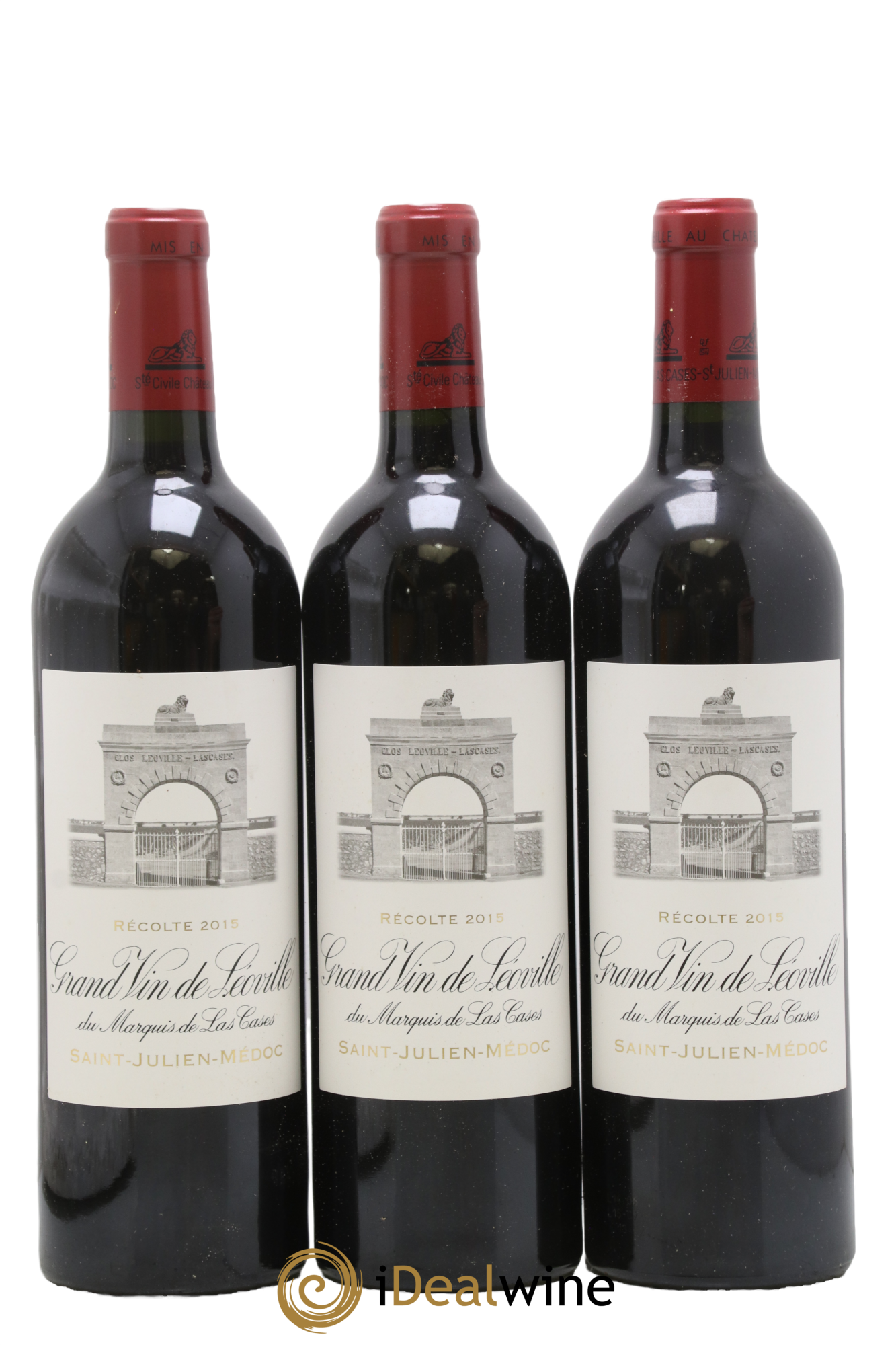 Château Léoville Las Cases 2ème Grand Cru Classé 2015 - Lotto di 3 bottiglie - 0
