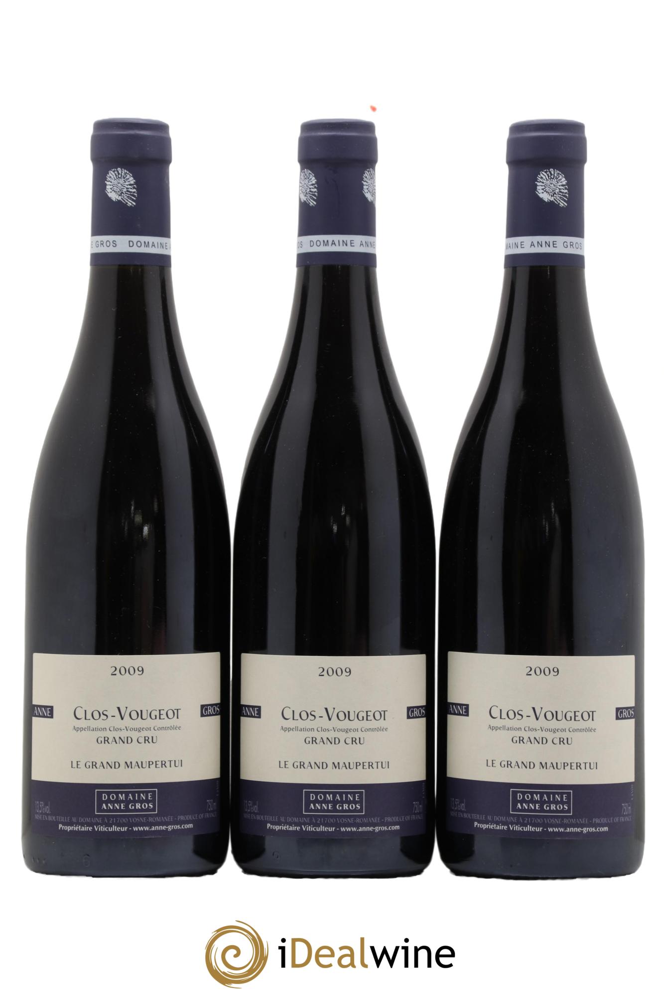 Clos de Vougeot Grand Cru Le Grand Maupertui Anne Gros 2009 - Lot de 3 bouteilles - 0