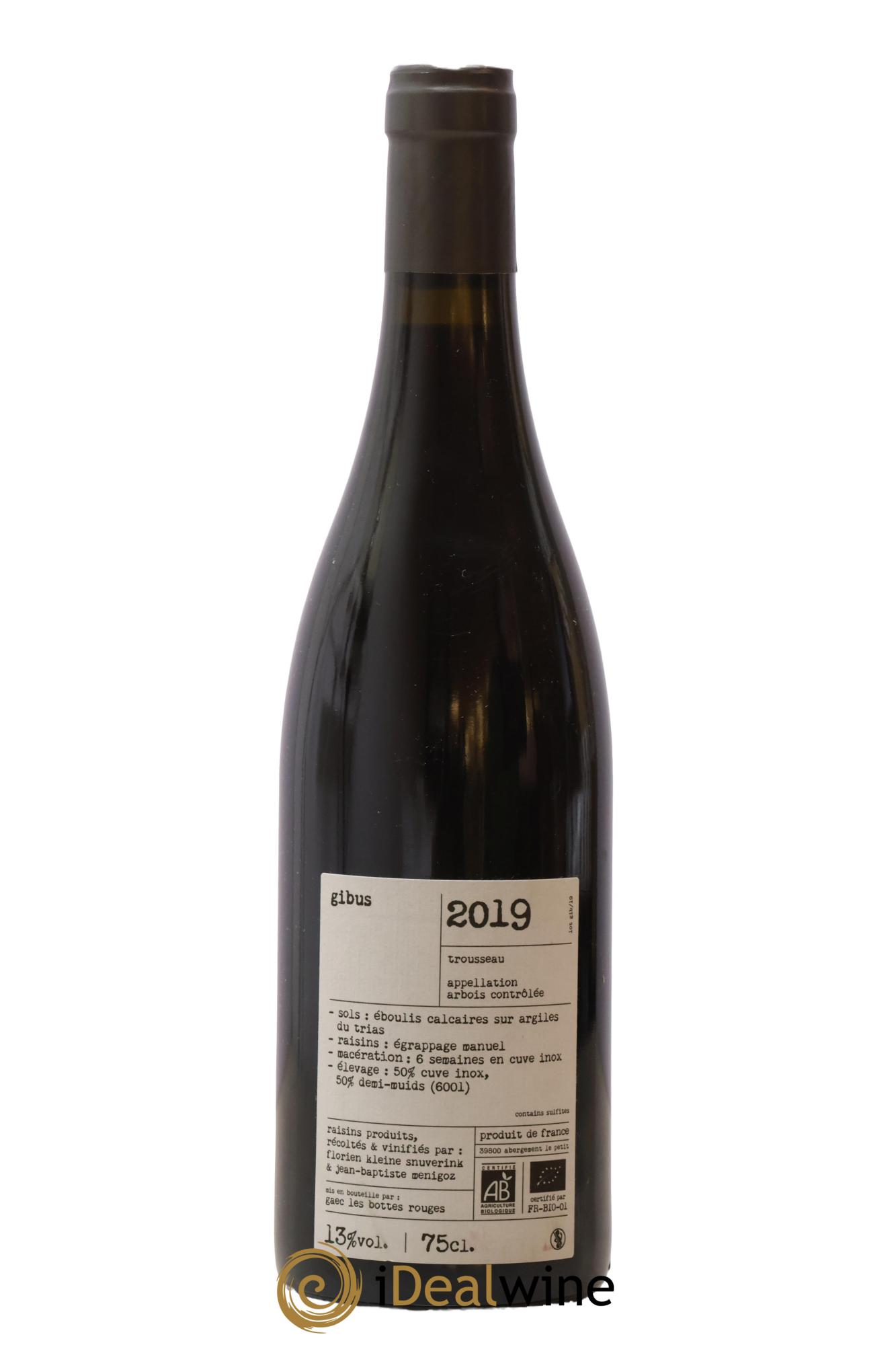 Arbois Gibus Trousseau Les Bottes Rouges 2019 - Posten von 1 Flasche - 1