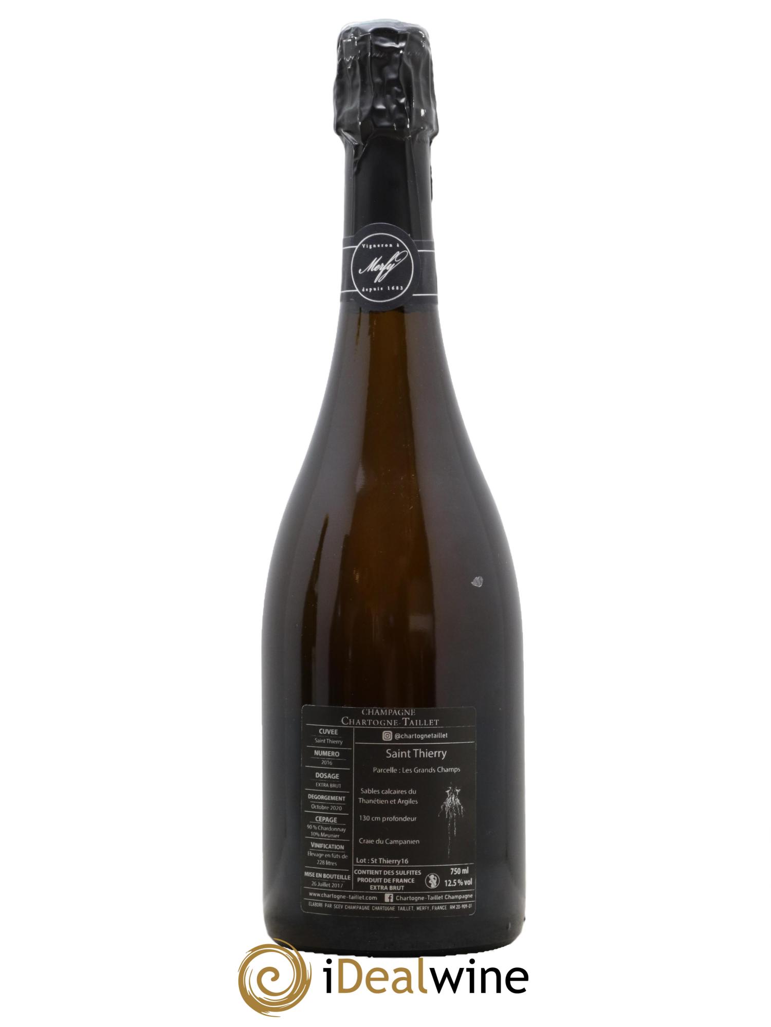 Champagne Saint Thierry Chartogne Taillet 2016 - Lot de 1 bouteille - 1