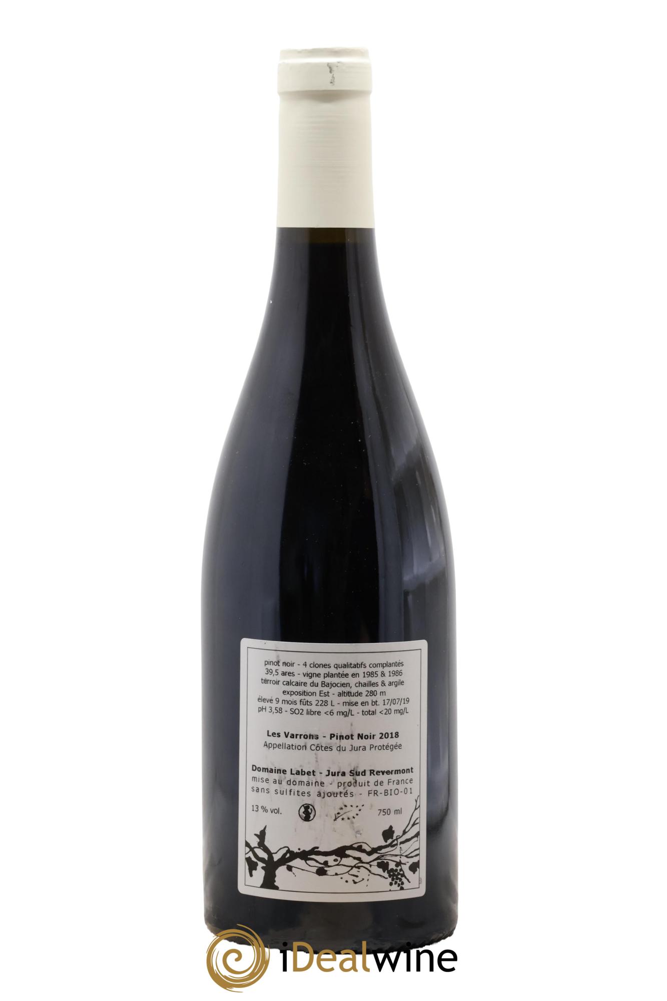 Côtes du Jura Pinot Noir Les Varrons Romain - Julien - Charline Labet 2018 - Lotto di 1 bottiglia - 1