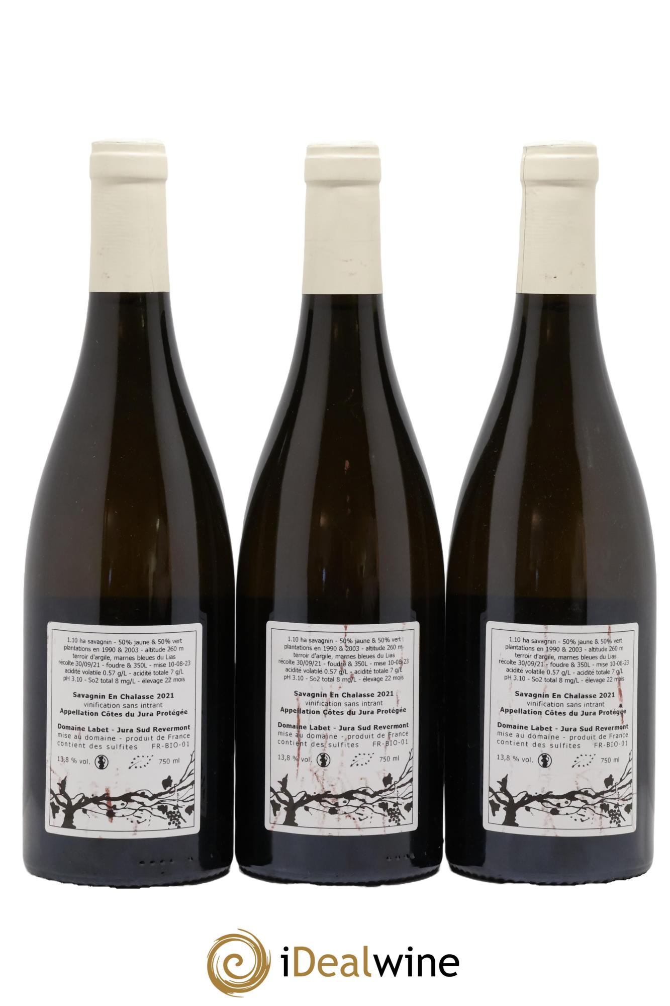 Côtes du Jura Fleur de Savagnin En Chalasse Romain - Julien - Charline Labet 2021 - Lot de 3 bouteilles - 1