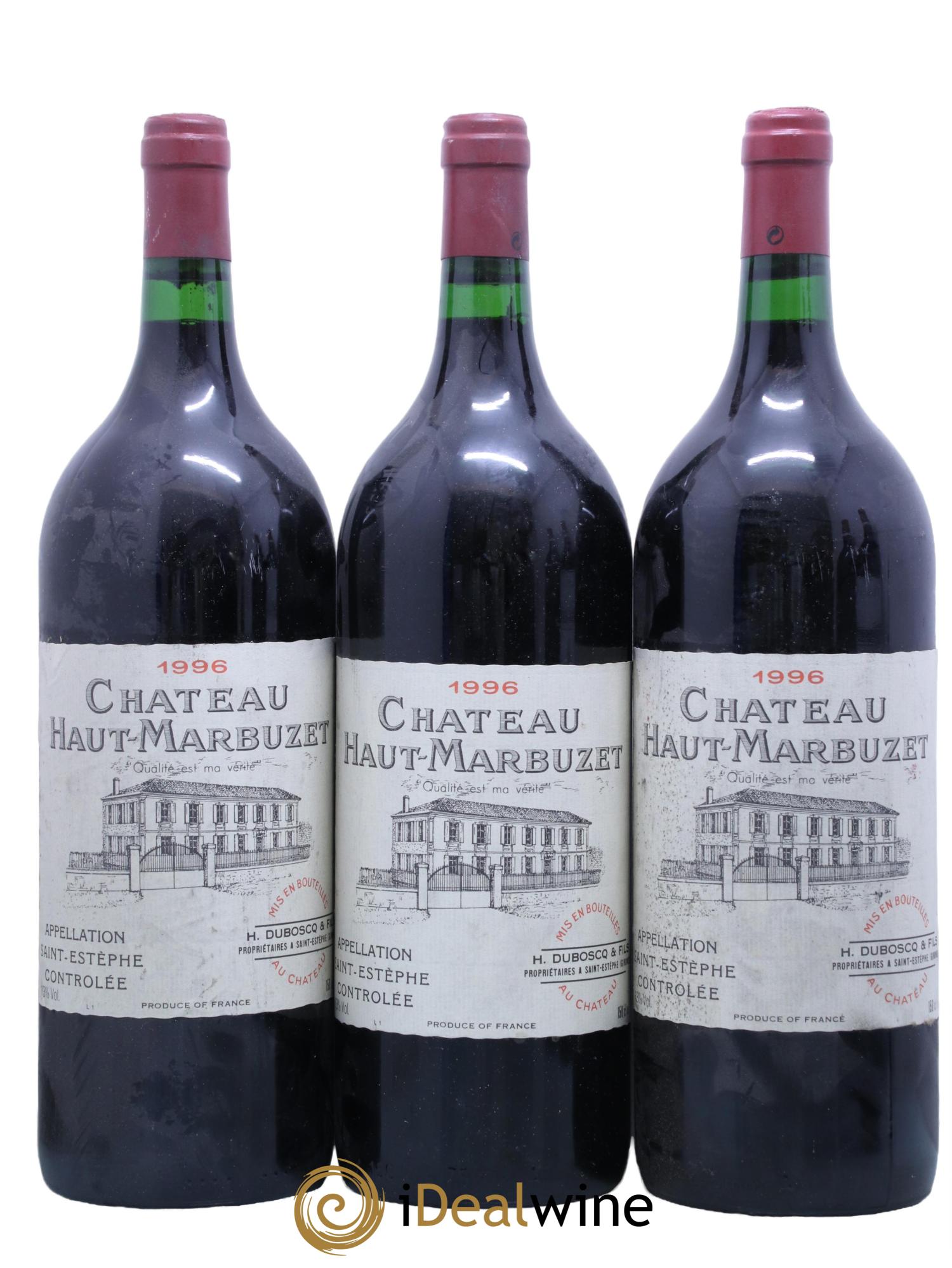 Château Haut Marbuzet 1996 - Lot de 3 magnums - 0