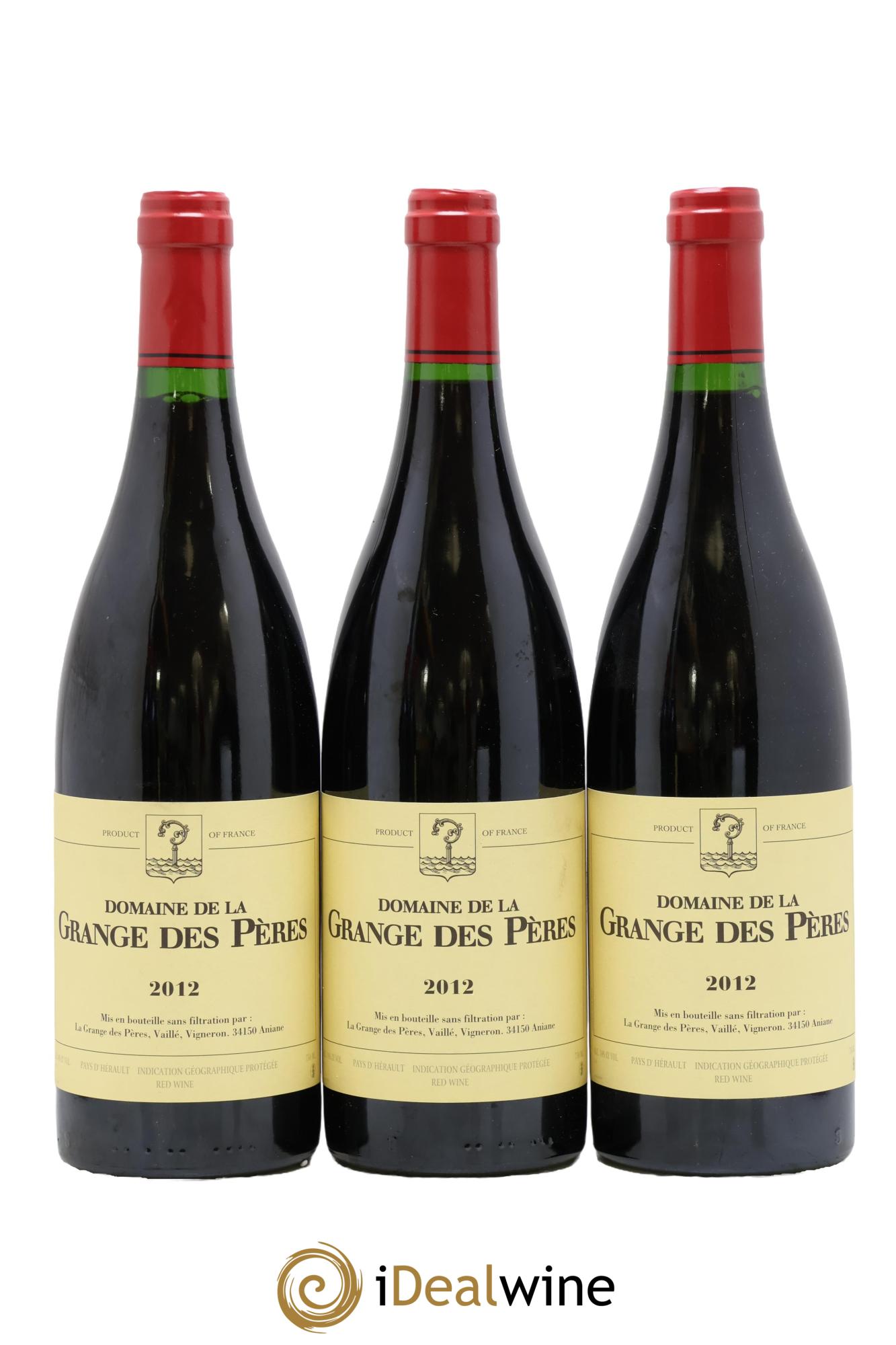 Pays d'Hérault Grange des Pères Laurent Vaillé 2012 - Lotto di 3 bottiglie - 0