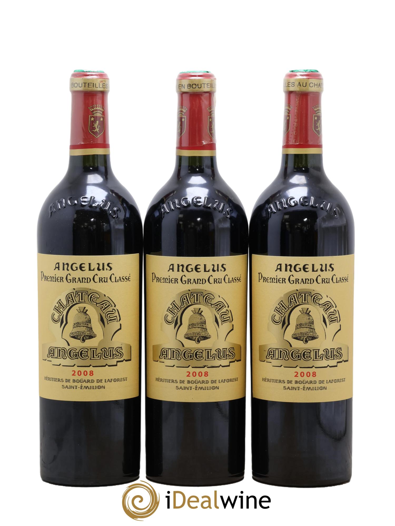 Château Angélus 1er Grand Cru Classé A 2008 - Posten von 3 Flaschen - 0