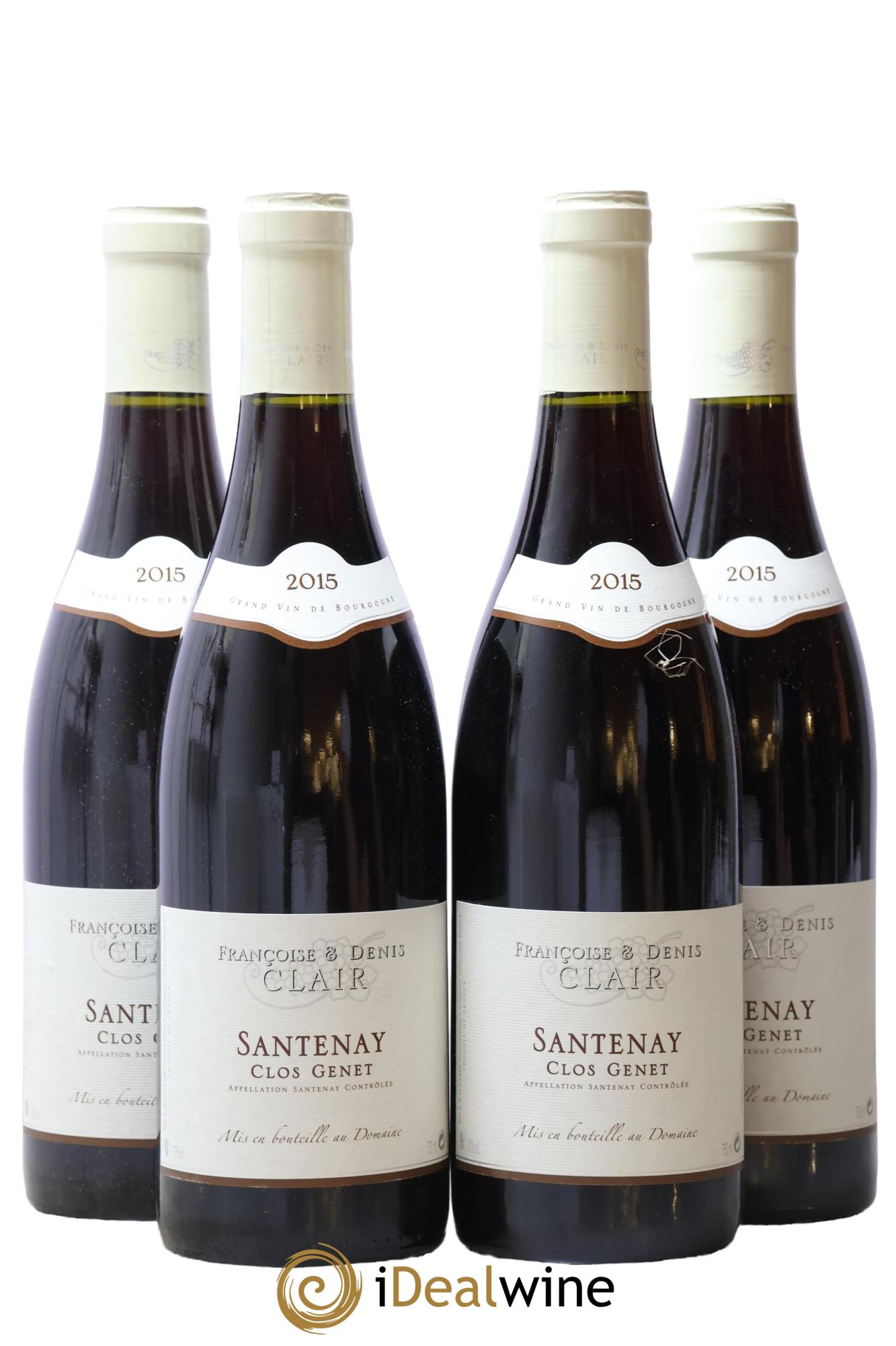 Santenay Clos Genet Françoise et Denis Clair 2015 - Lot de 4 bouteilles - 0