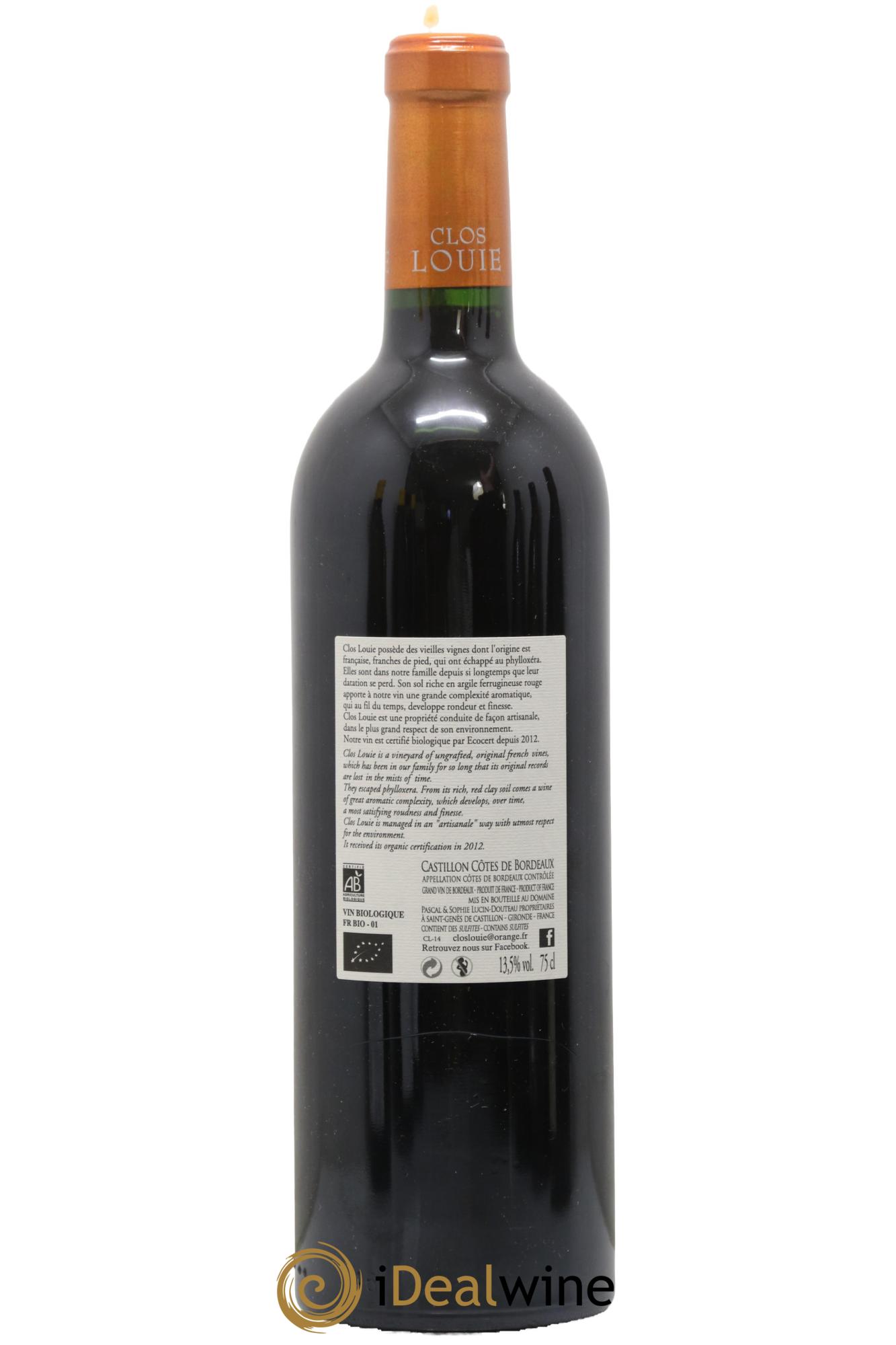 Castillon-Côtes-de-Bordeaux (Côtes-de-Castillon) Clos Louie 2014 - Lot of 1 bottle - 1