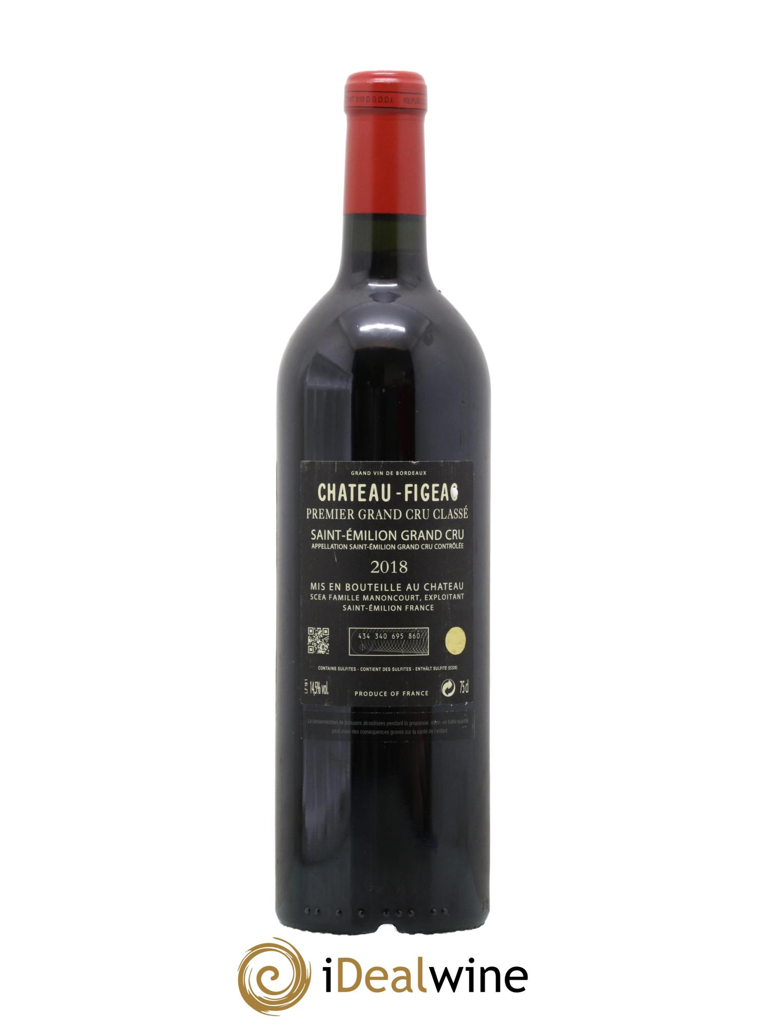 Château Figeac 1er Grand Cru Classé A 2018 - Lot of 1 bottle - 1