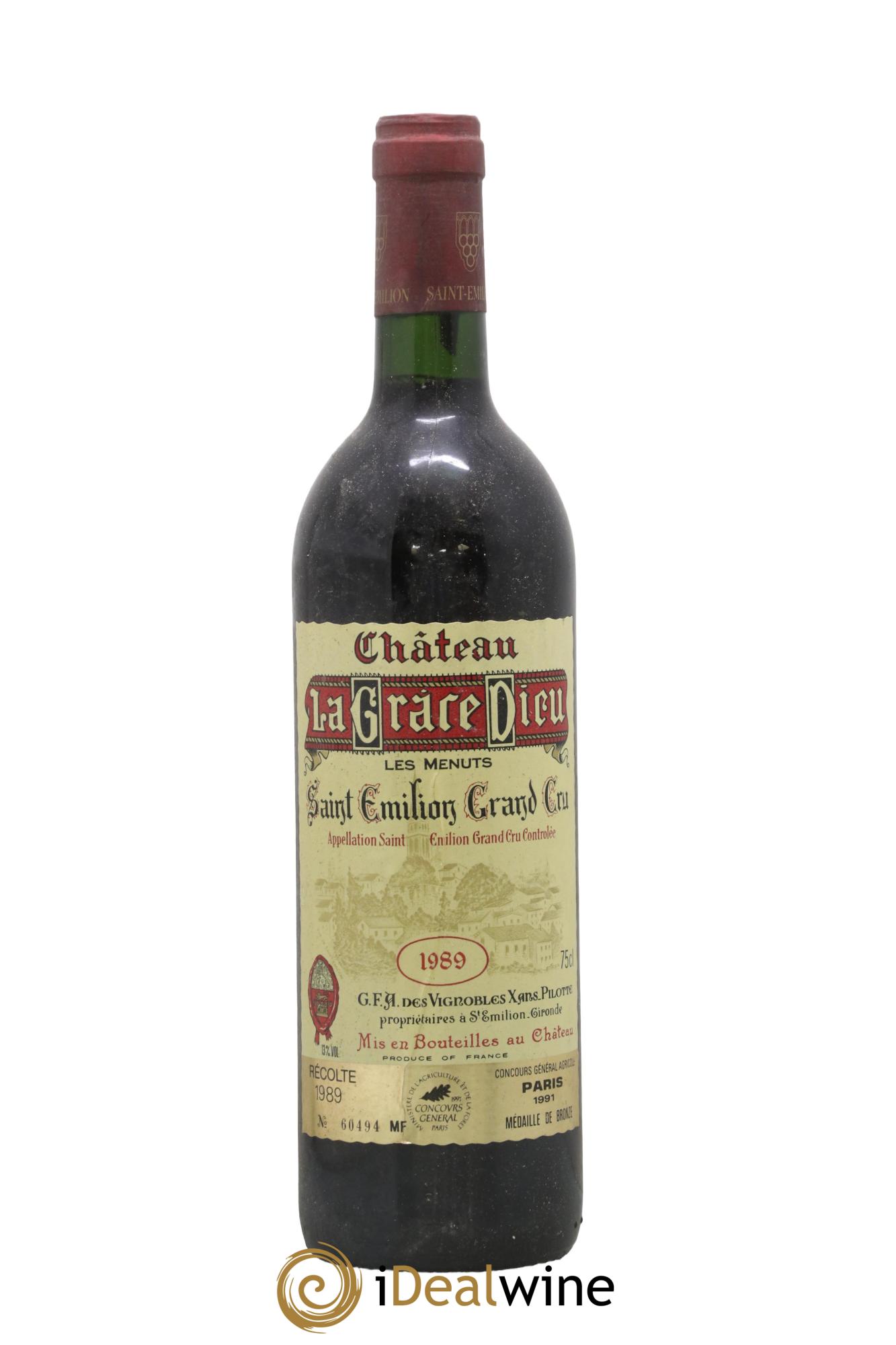 Château la Grâce Dieu les Menuts 1989 - Lot de 1 bouteille - 0