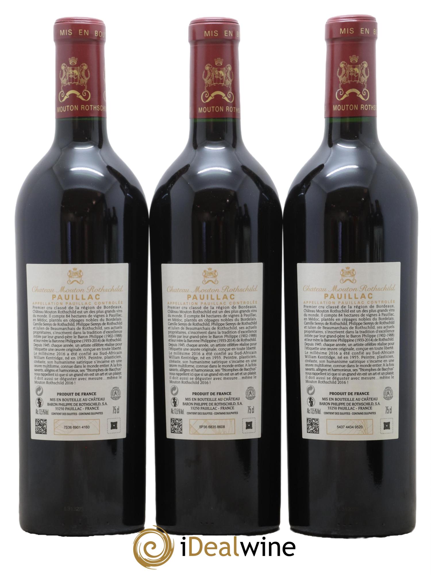 Château Mouton Rothschild 1er Grand Cru Classé 2016 - Lot de 6 bouteilles - 2