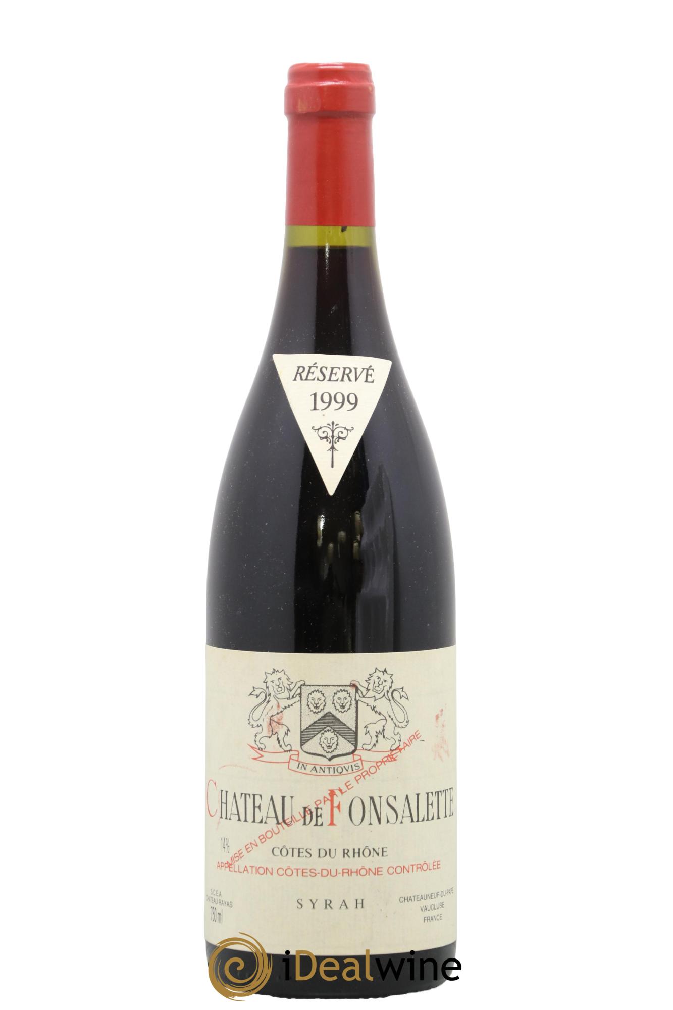 Côtes-du-Rhône Cuvée Syrah Château de Fonsalette 1999 - Lot of 1 bottle - 0