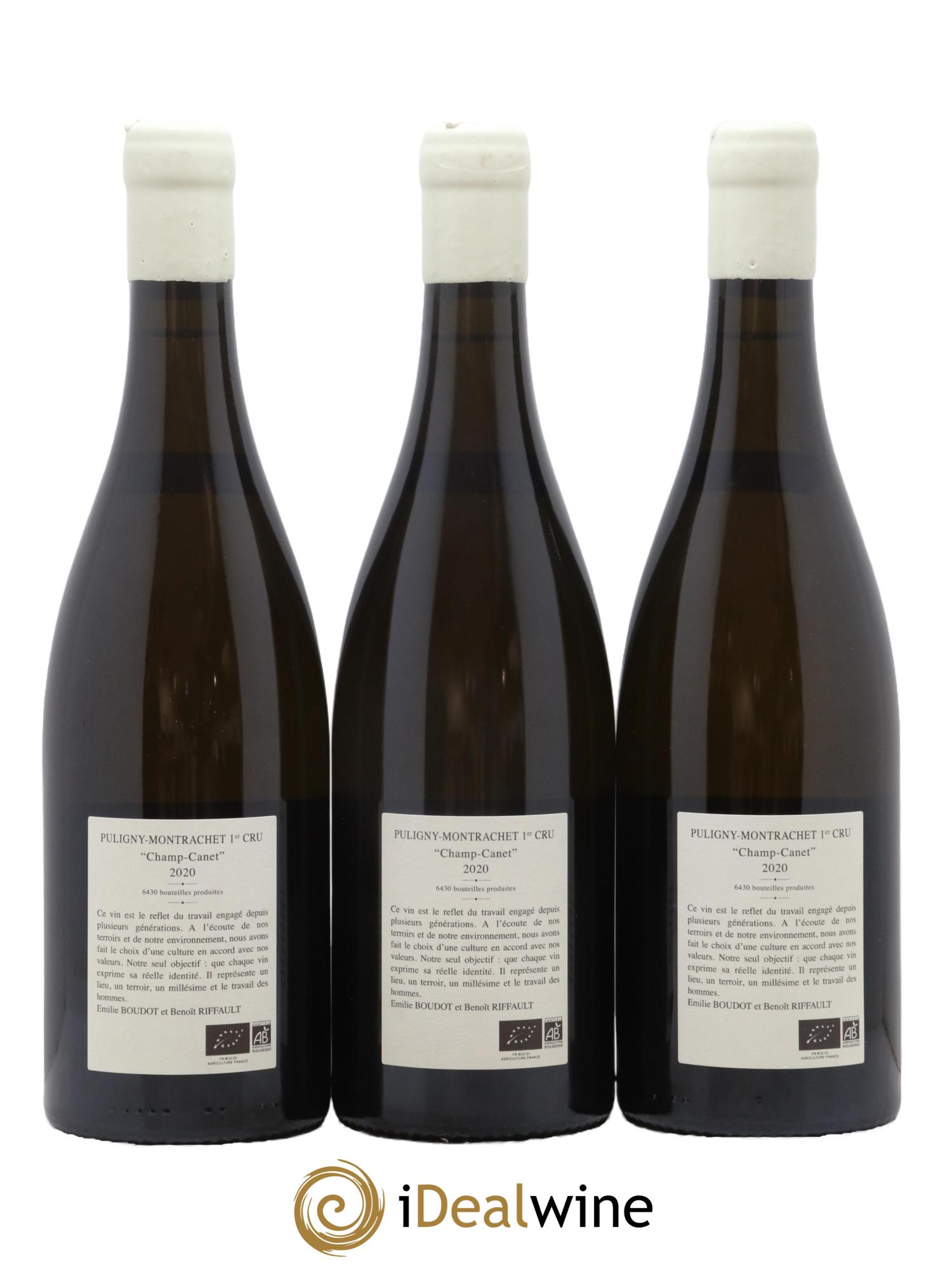 Puligny-Montrachet 1er Cru Champ Canet Etienne Sauzet 2020 - Lot de 3 bouteilles - 1