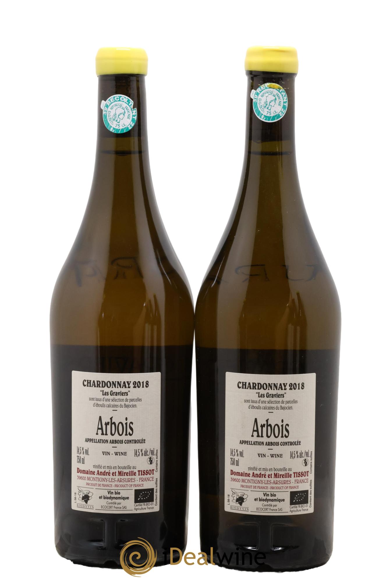 Arbois Chardonnay Les Graviers Bénédicte et Stéphane Tissot 2018 - Lot de 2 bouteilles - 1