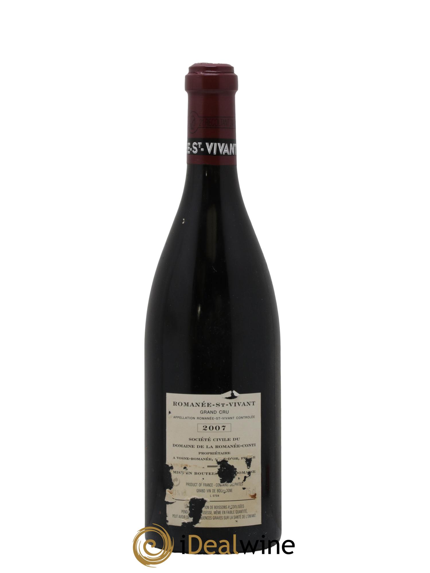 Romanée-Saint-Vivant Grand Cru Domaine de la Romanée-Conti 2007 - Lot de 1 bouteille - 1