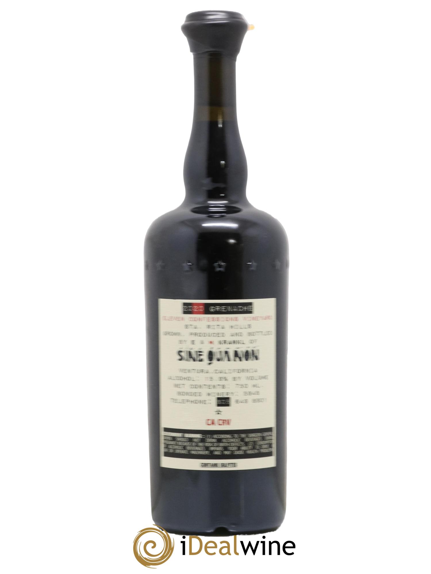 Santa Barbara Sine Qua Non Eleven Confessions Grenache M Manfred Krankl  2020 - Lot de 1 bouteille - 1