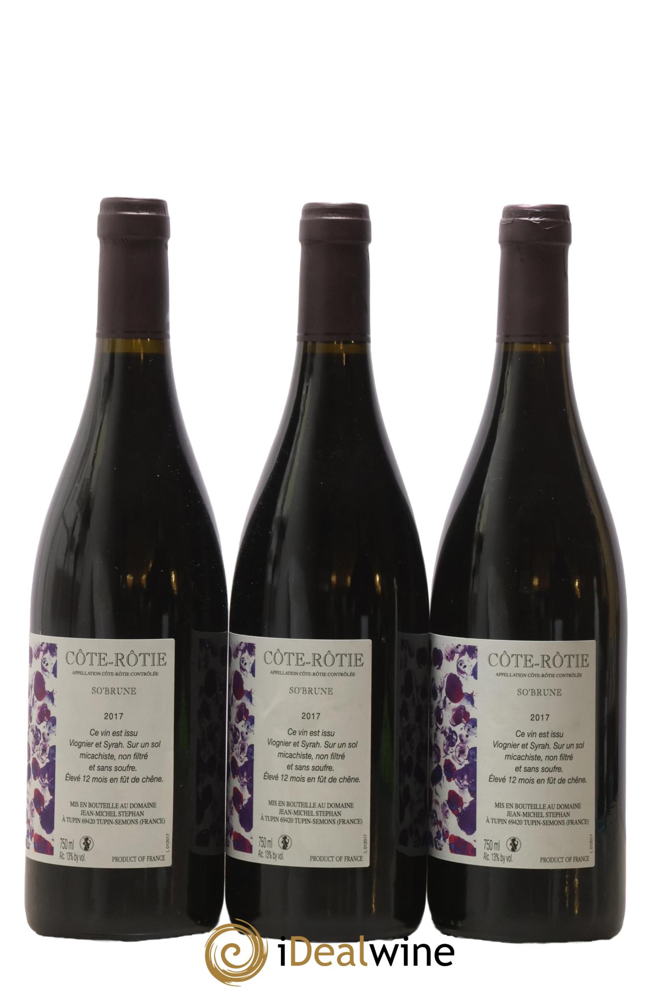 Côte-Rôtie So'Brune Jean-Michel Stephan 2017 - Lotto di 3 bottiglie - 1