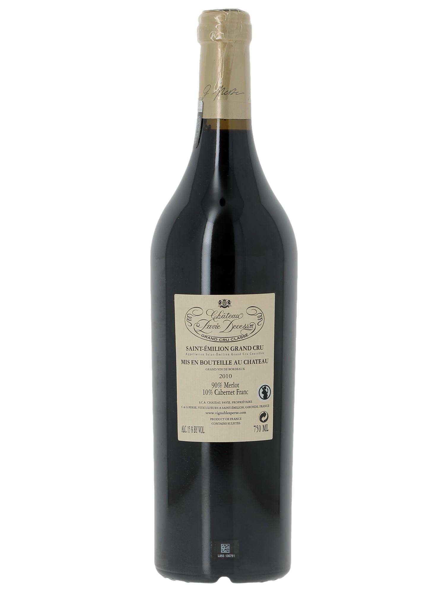 Château Pavie Decesse Grand Cru Classé (CBO à partir de 6 bts) 2010 - Lot de 1 bouteille - 1