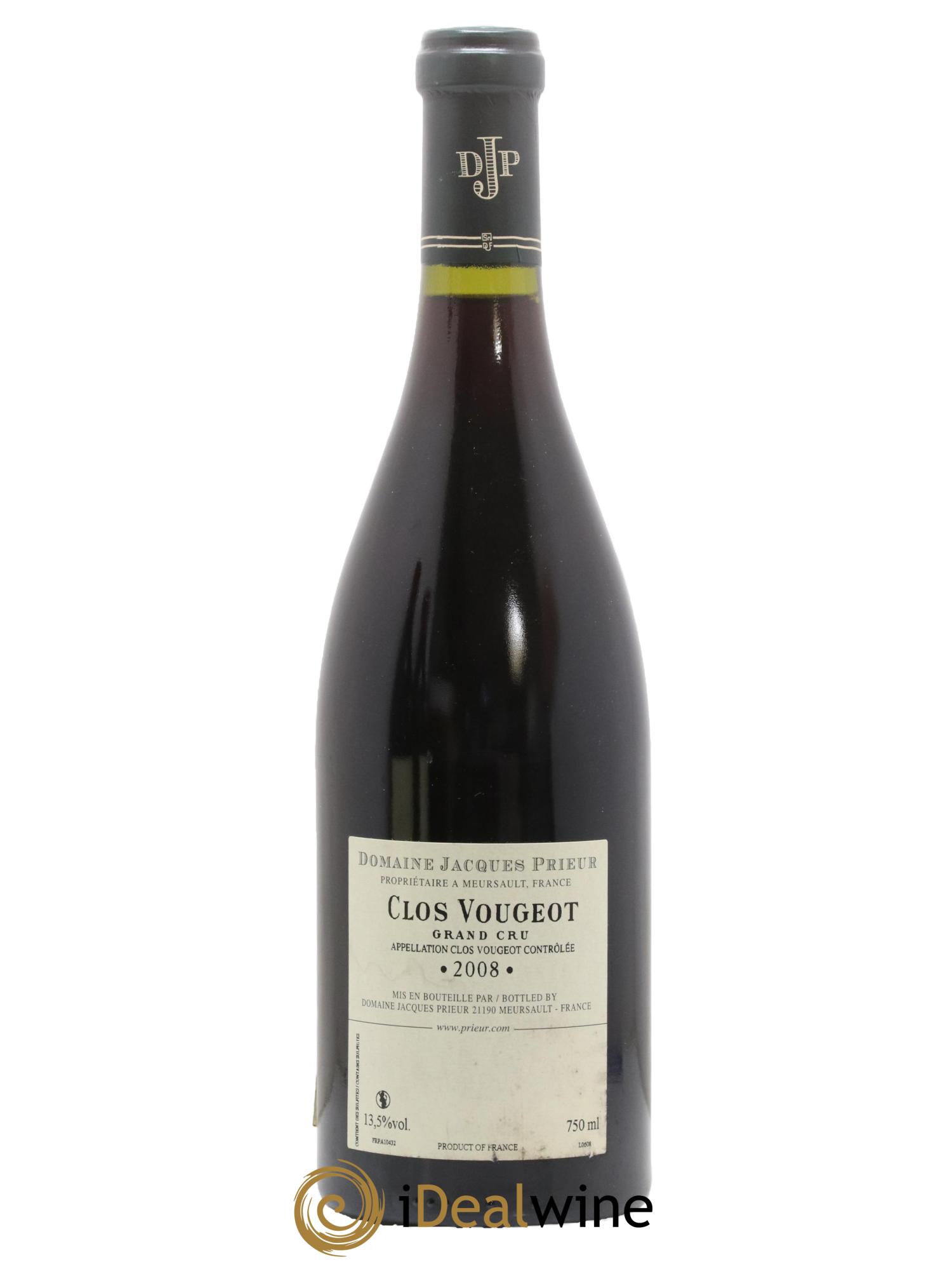 Clos de Vougeot Grand Cru Jacques Prieur (Domaine) 2008 - Lot de 1 bouteille - 1