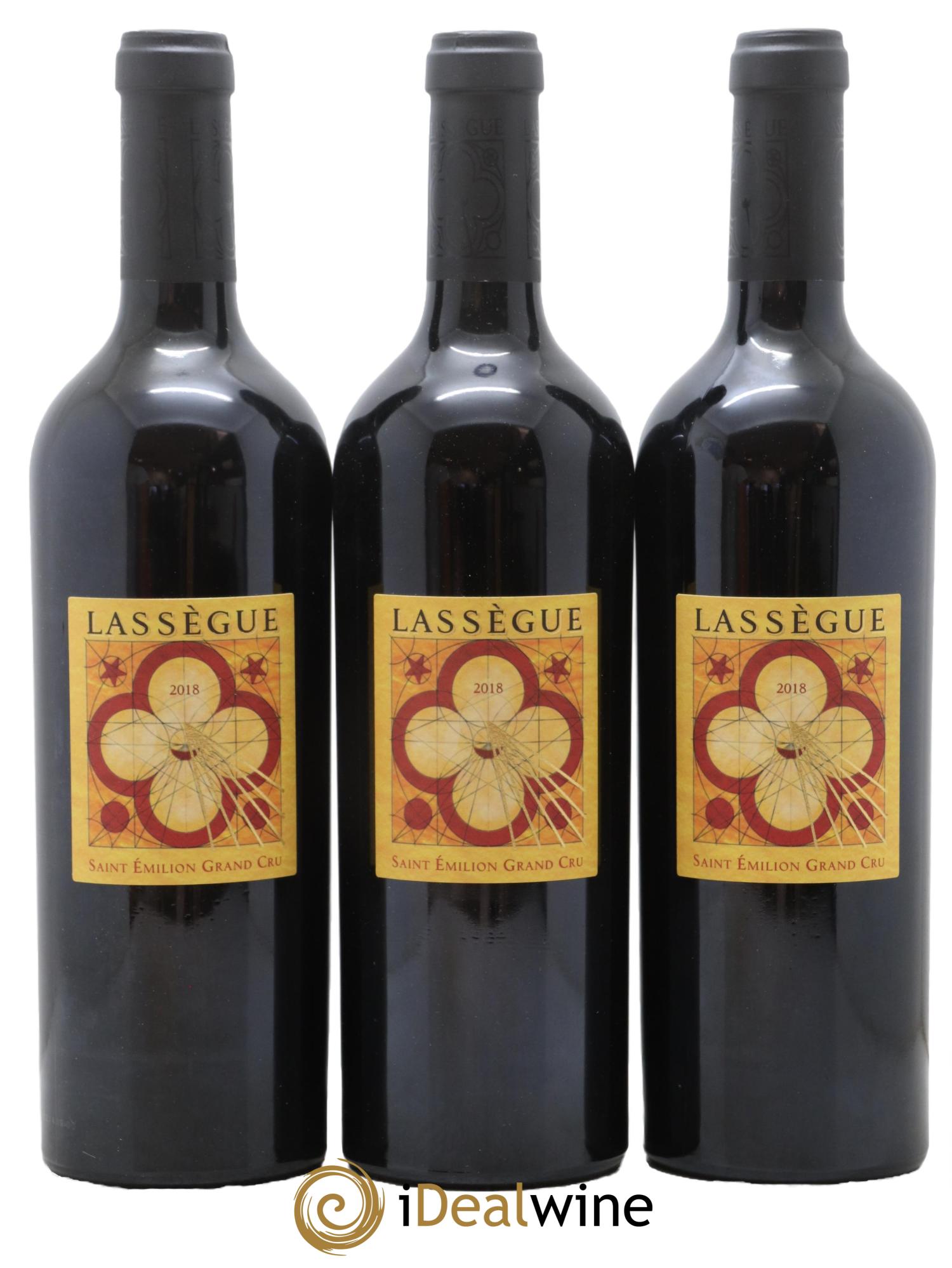 Saint-Émilion Grand Cru Château Lassègue 2018 - Lot de 3 bouteilles - 0