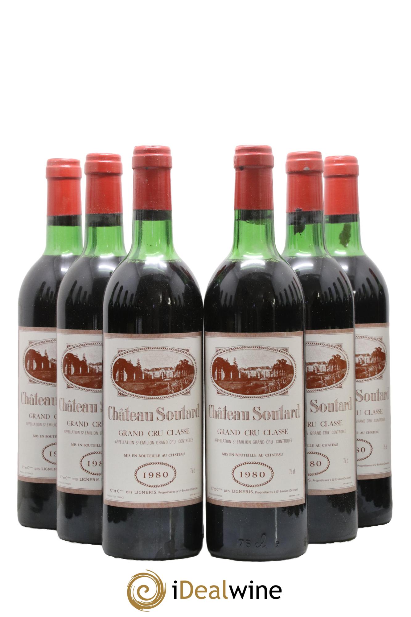Château Soutard Grand Cru Classé 1980 - Lot de 6 bouteilles - 0