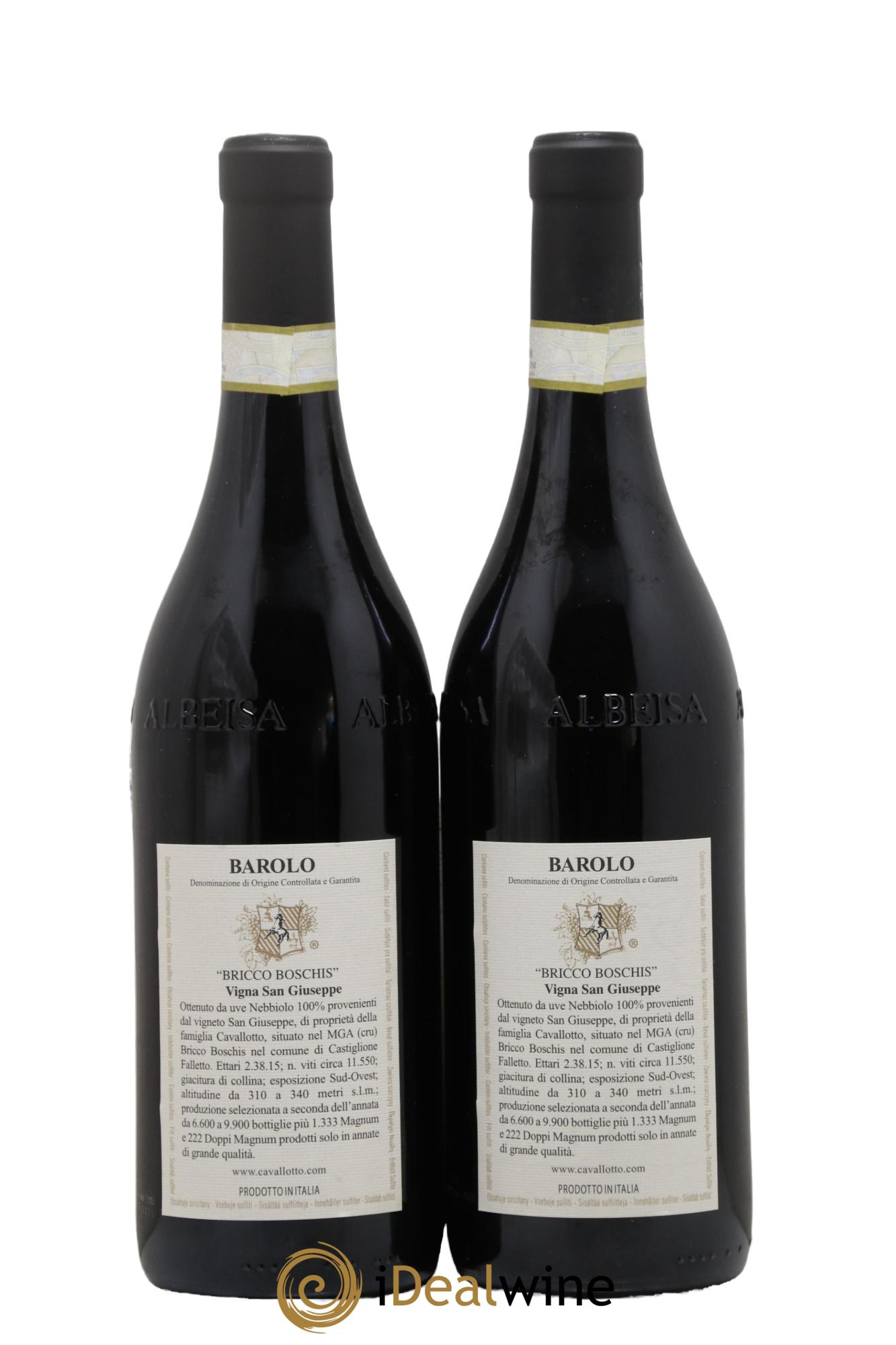 Barolo DOCG Riserva Bricco Boschis Vigna San Giuseppe Cavallotto 2013 - Lot de 2 bouteilles - 1